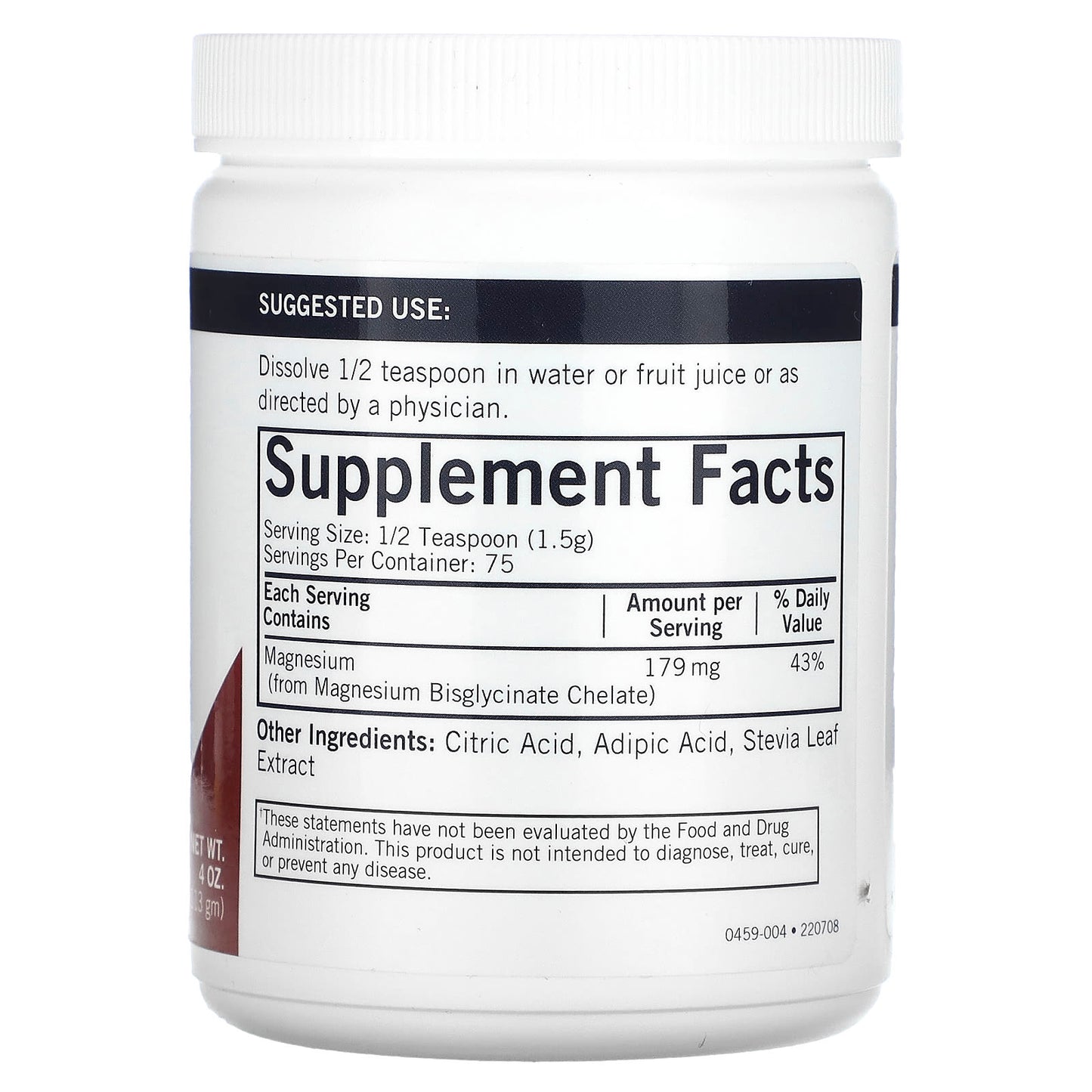 Kirkman Labs, Buffered Magnesium Bisglycinate Powder, 4 oz (113 gm) - Image 2