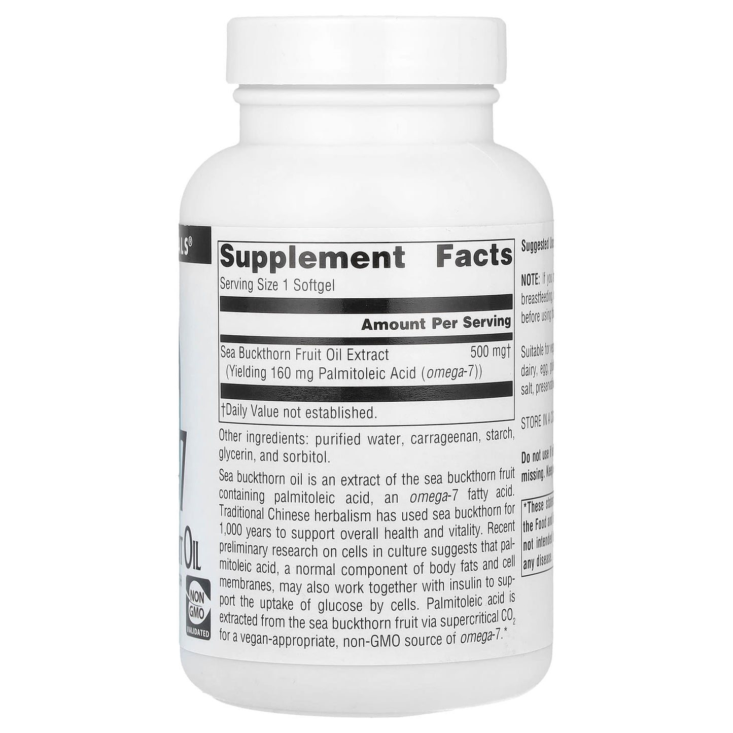 Source Naturals, Omega-7, Sea Buckthorn Fruit Oil, 500 mg, 120 Vegan Softgels - Image 2
