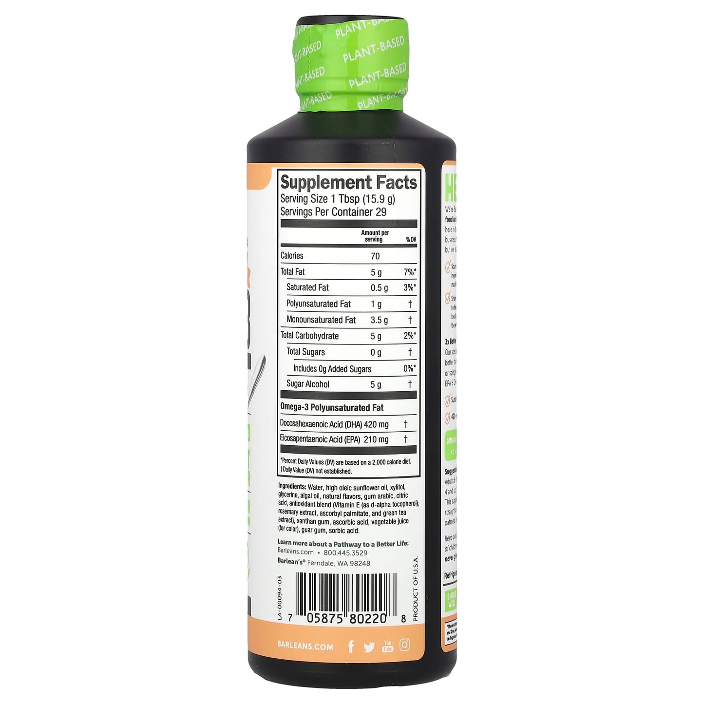 Barlean's Omega-3 Algae Oil: Vegan, Gluten-Free & Delicious - Image 2