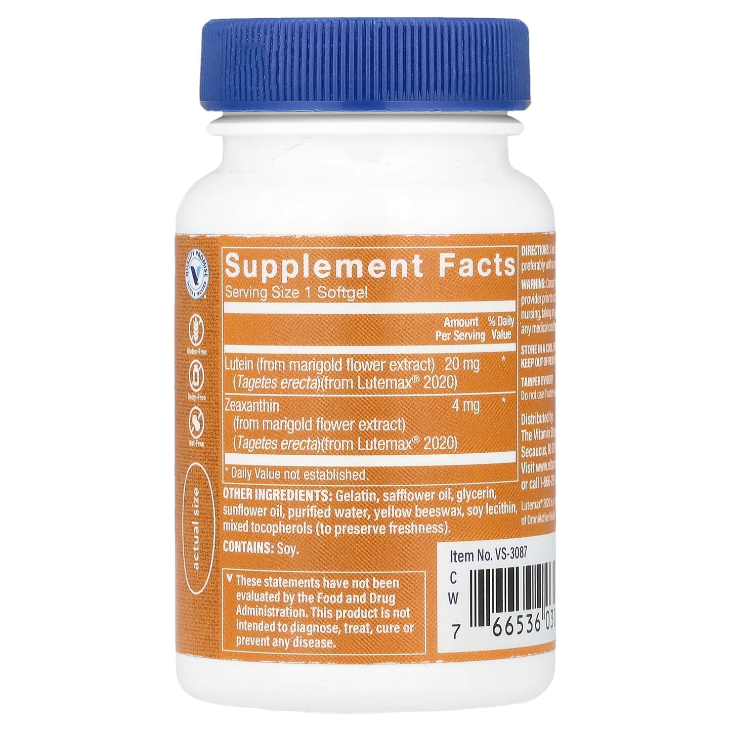 The Vitamin Shoppe, Lutein, 20 mg, 60 Softgels - Image 2