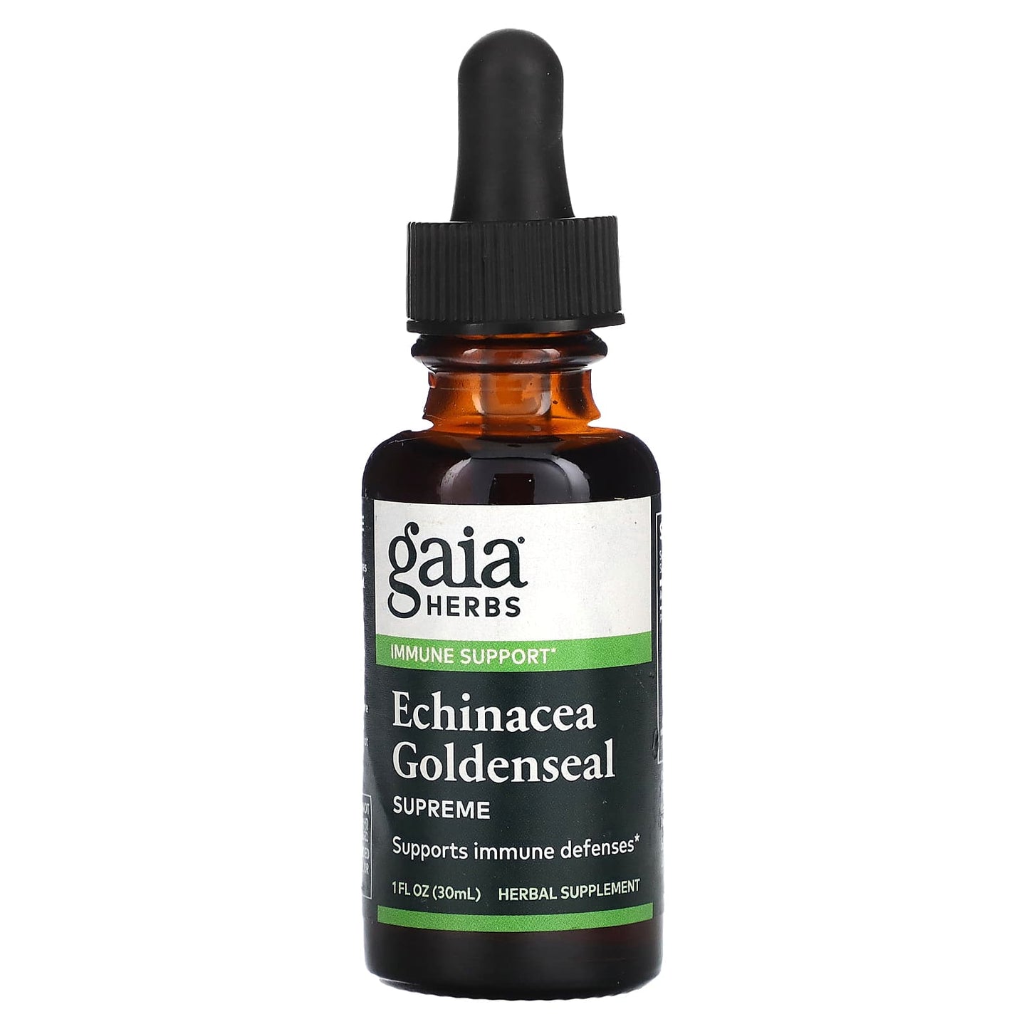 Echinacea Goldenseal Supreme Liquid Extract by Gaia Herbs - 1 fl oz (30 ml) - Image 1