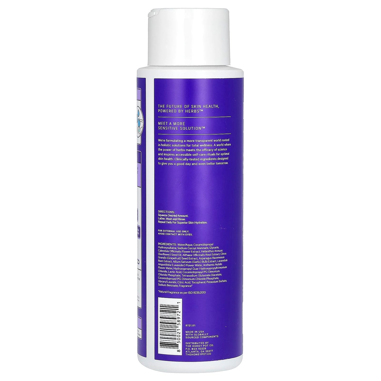 The Honey Pot Company, Hydrating Herbal-Infused Body Cleanser, Lavender & Chamomile, 15 fl oz (443 ml) - Image 2