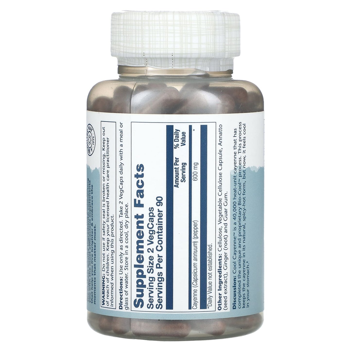 Solaray, Cool Cayenne, 180 VegCaps (300 mg Per VegCap) - Image 2