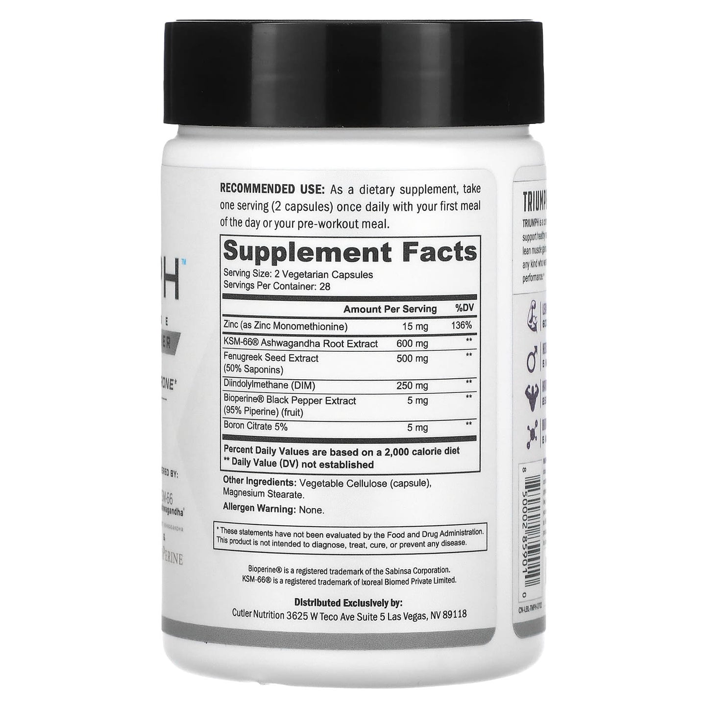 Cutler Nutrition Triumph Lean Muscle Amplifier & Testosterone Booster - Image 2