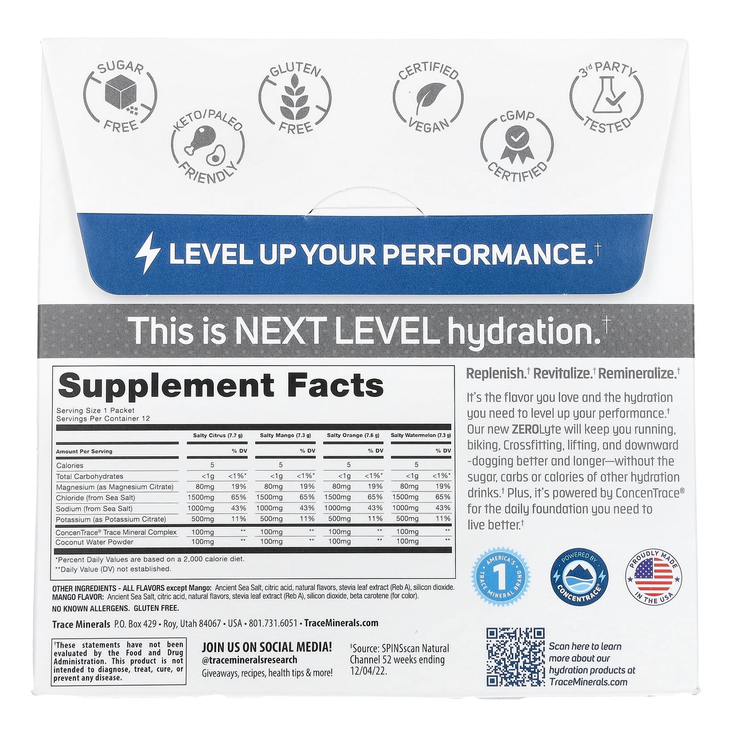 Trace, TM Sport, ZEROLyte, Electrolyte Drink Mix + Coconut Water, Variety Pack, 12 Packets, 3.2 oz (87.9 g) - Image 2