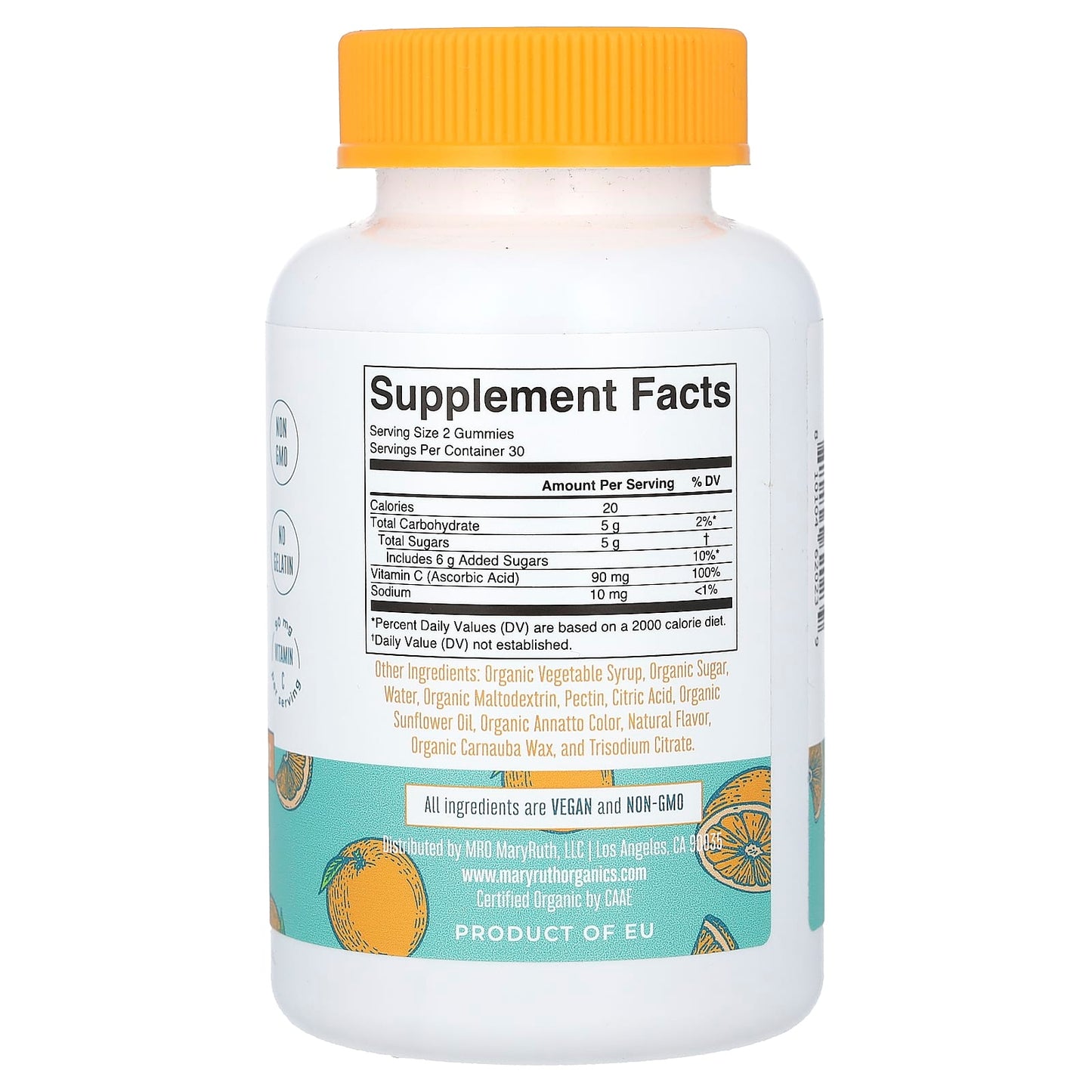 MaryRuth's, Organic Kids Vitamin C Gummies, Orange, 60 Gummies (45 mg per Gummy) - Image 2