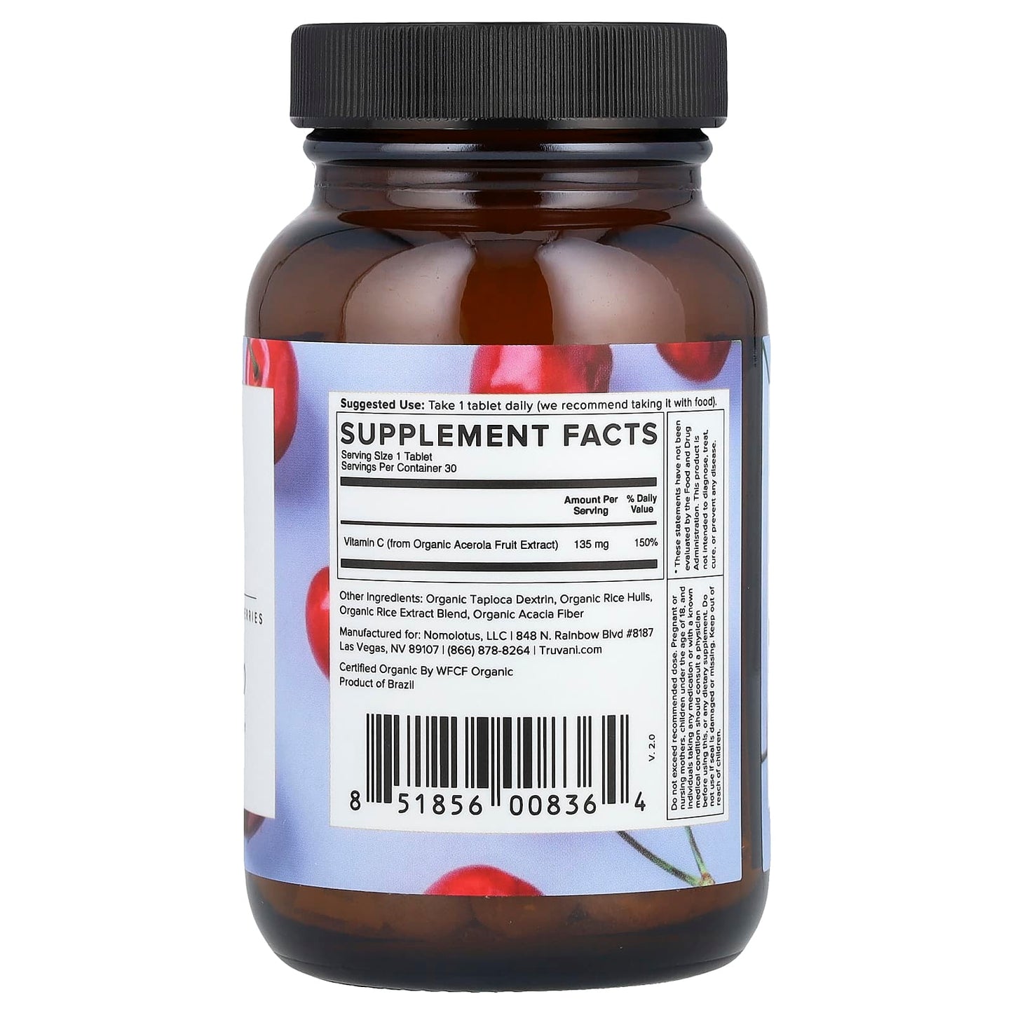 Truvani, Vitamin C, 30 Tablets (135 mg per Tablet) - Image 2