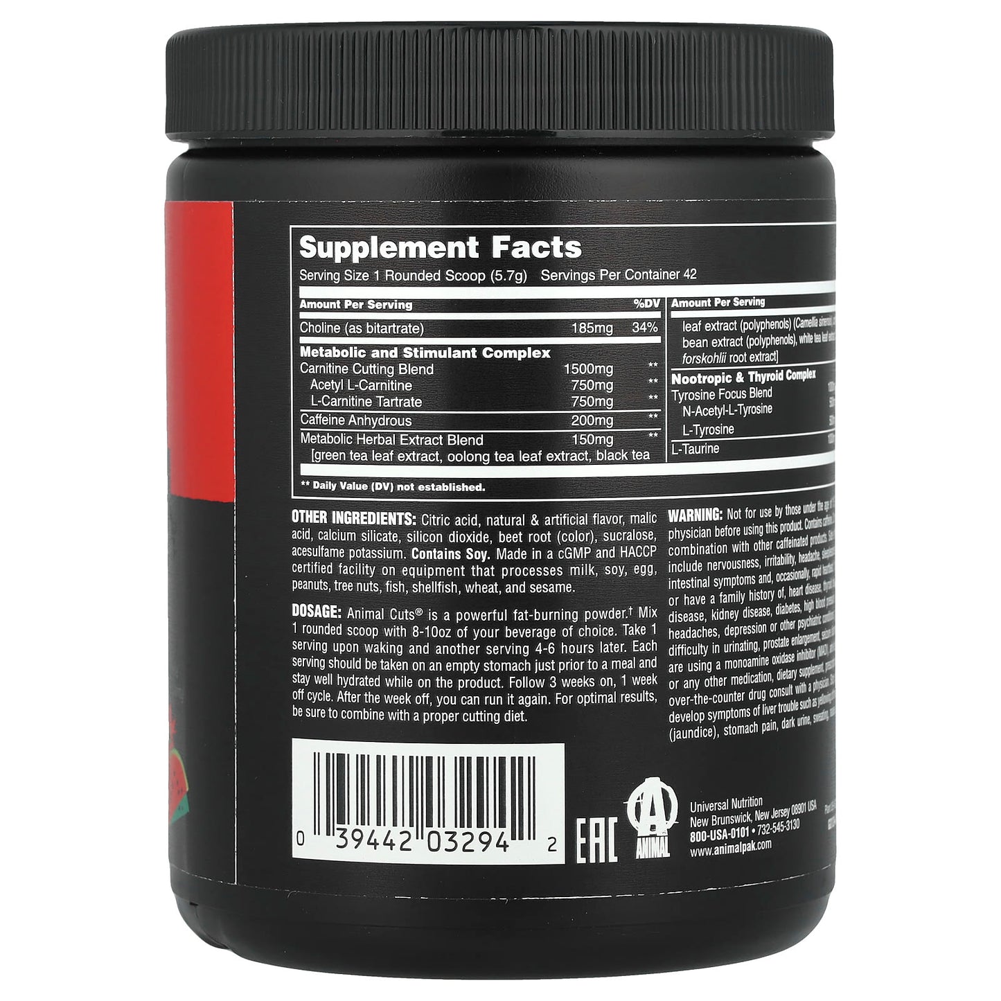 Strawberry Watermelon Fat Burner Supplement by Animal Advanced Cuts - Image 2
