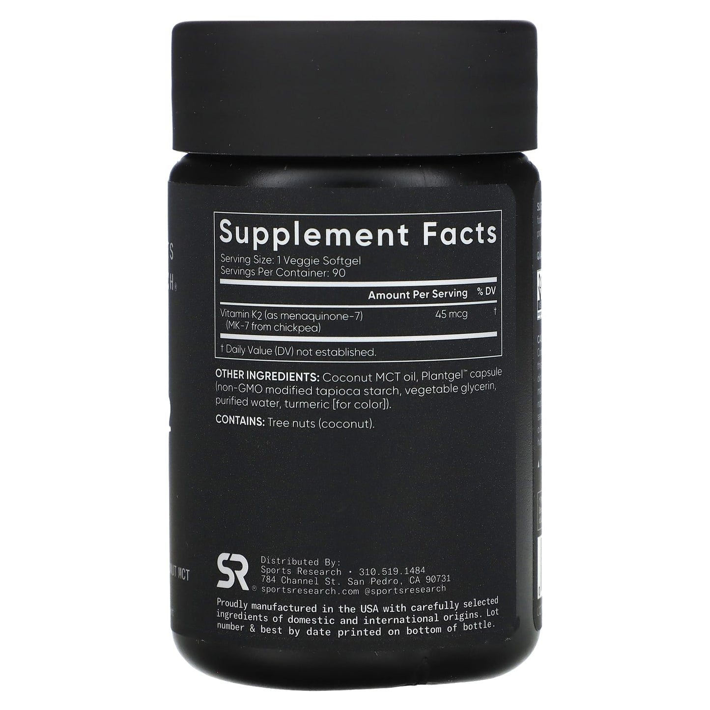 Sports Research, Vitamin K2, Low Dose, 45 mcg, 90 Veggie Softgels - Image 2