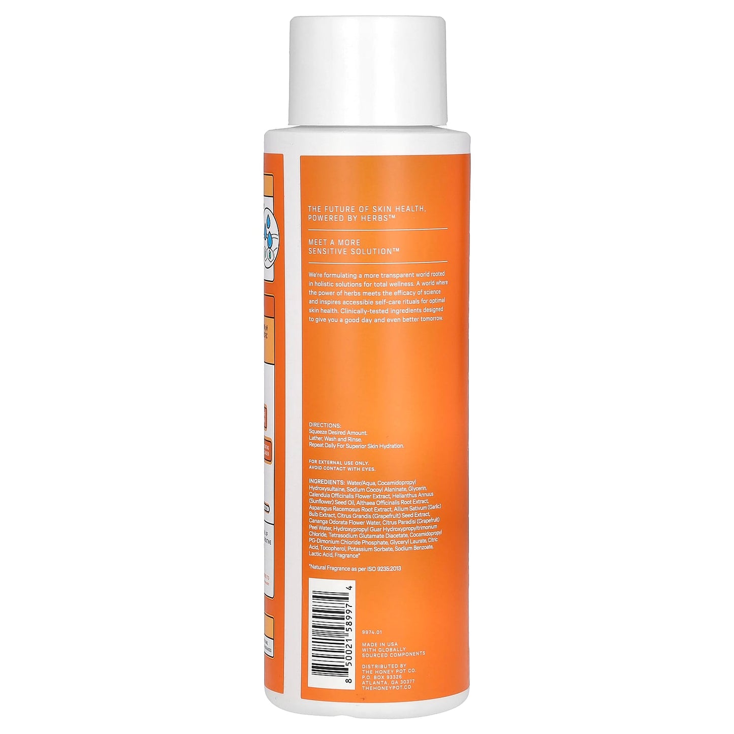 The Honey Pot Company, Hydrating Herbal-Infused Body Cleanser, Grapefruit & Ylang Ylang, 15 fl oz (443 ml) - Image 2