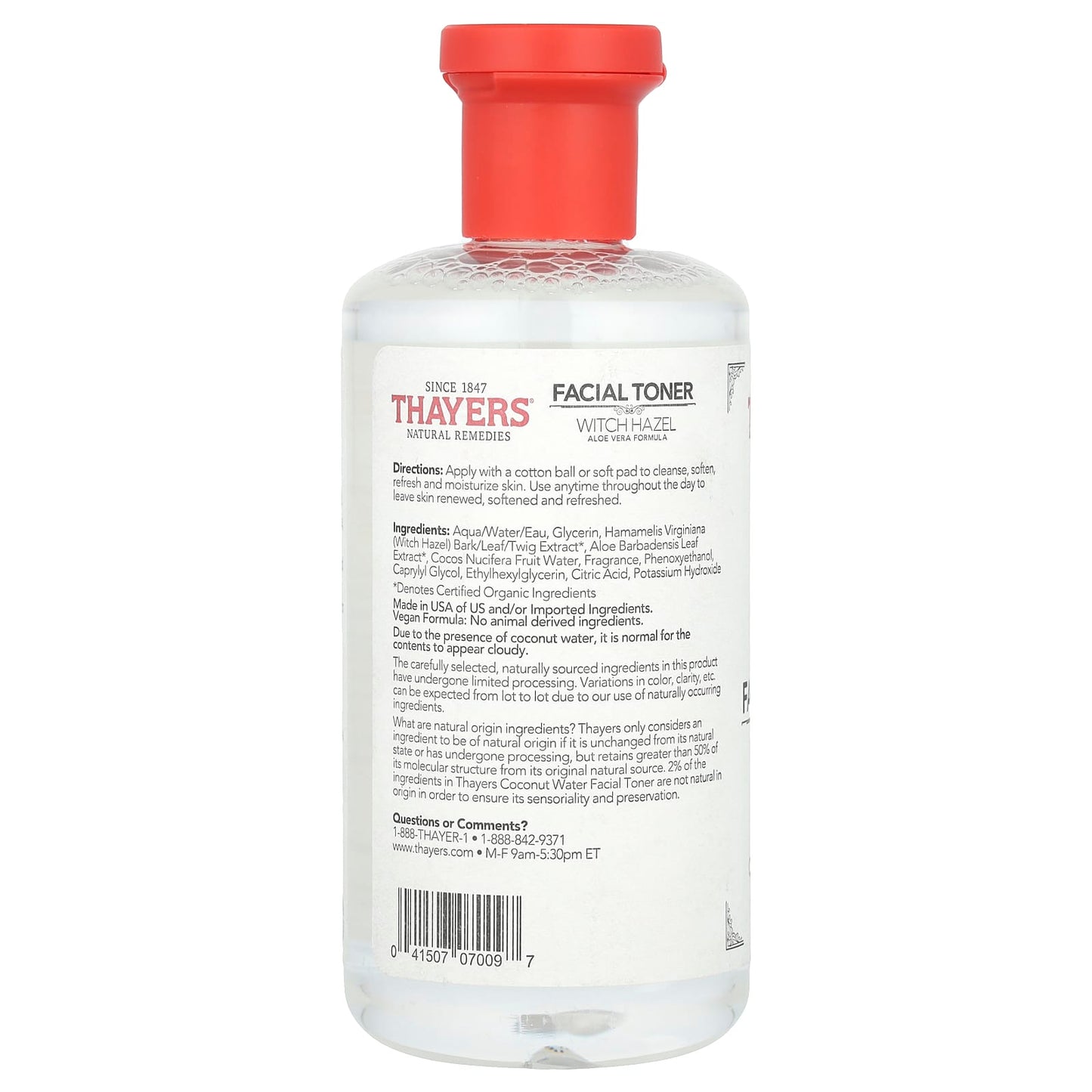 Thayers, Witch Hazel Facial Toner, Alcohol-Free, Coconut Water, 12 fl oz (355 ml) - Image 2