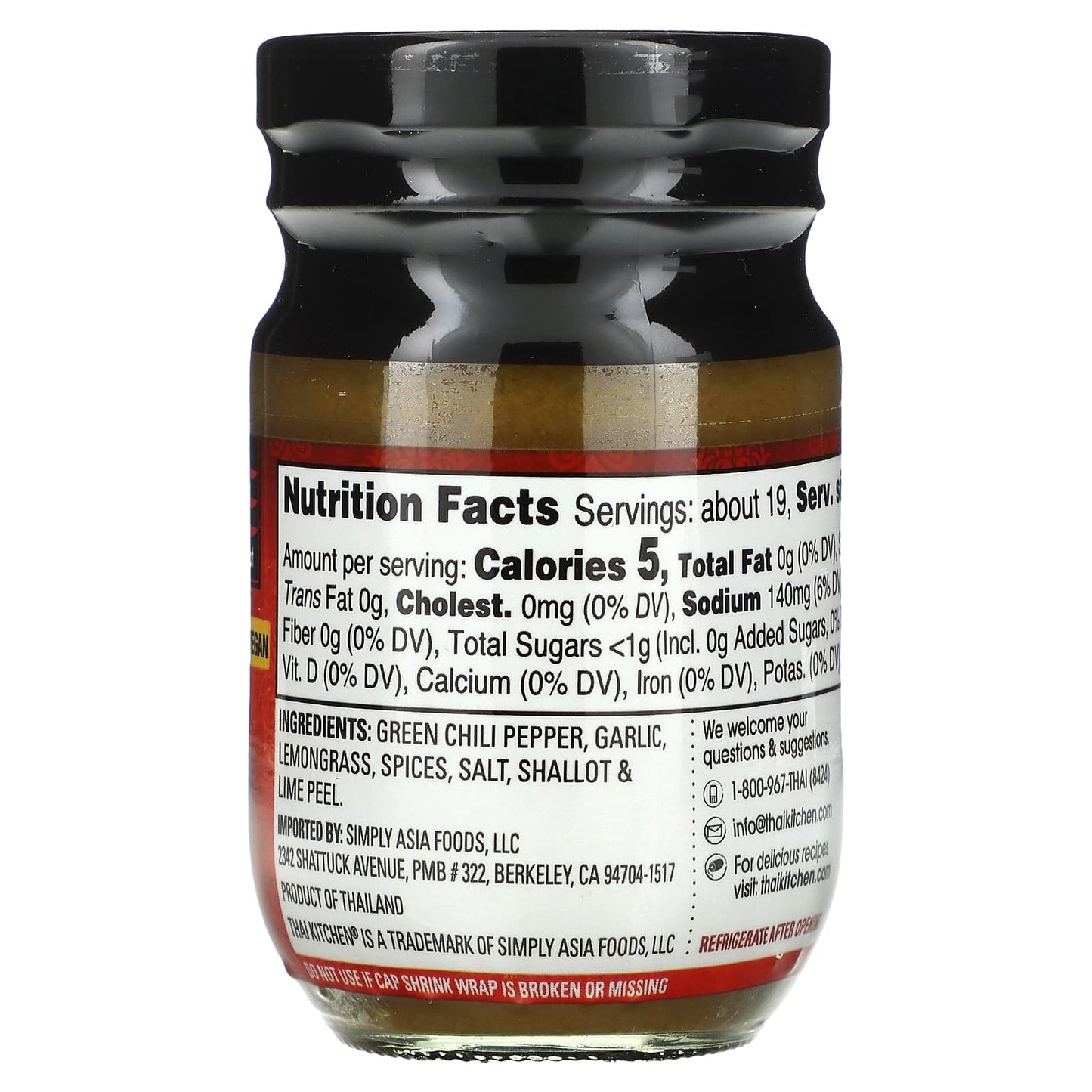 Thai Kitchen, Green Curry Paste, Hot, 4 oz (113 g) - Image 2