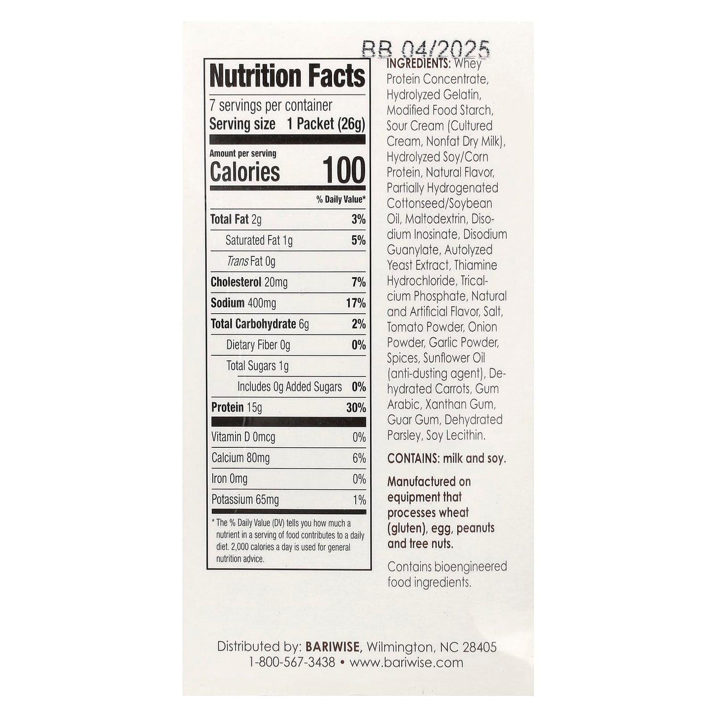 Low Calorie Cream of Chicken Protein Soup - 7 Packets - BariWise - Image 2