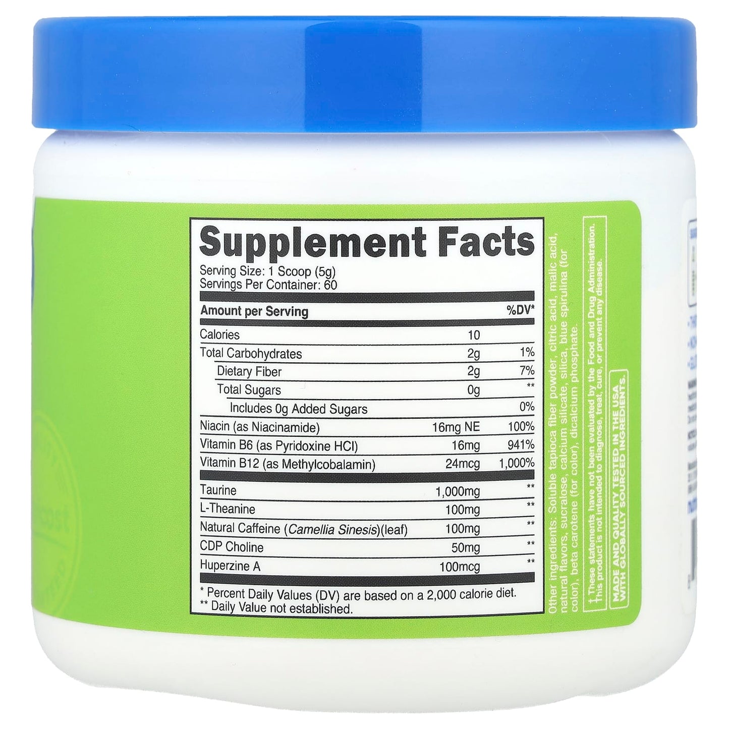 Nutricost, Energy, Clean Energy Powder, Green Apple, 10.9 oz (306 g) - Image 2