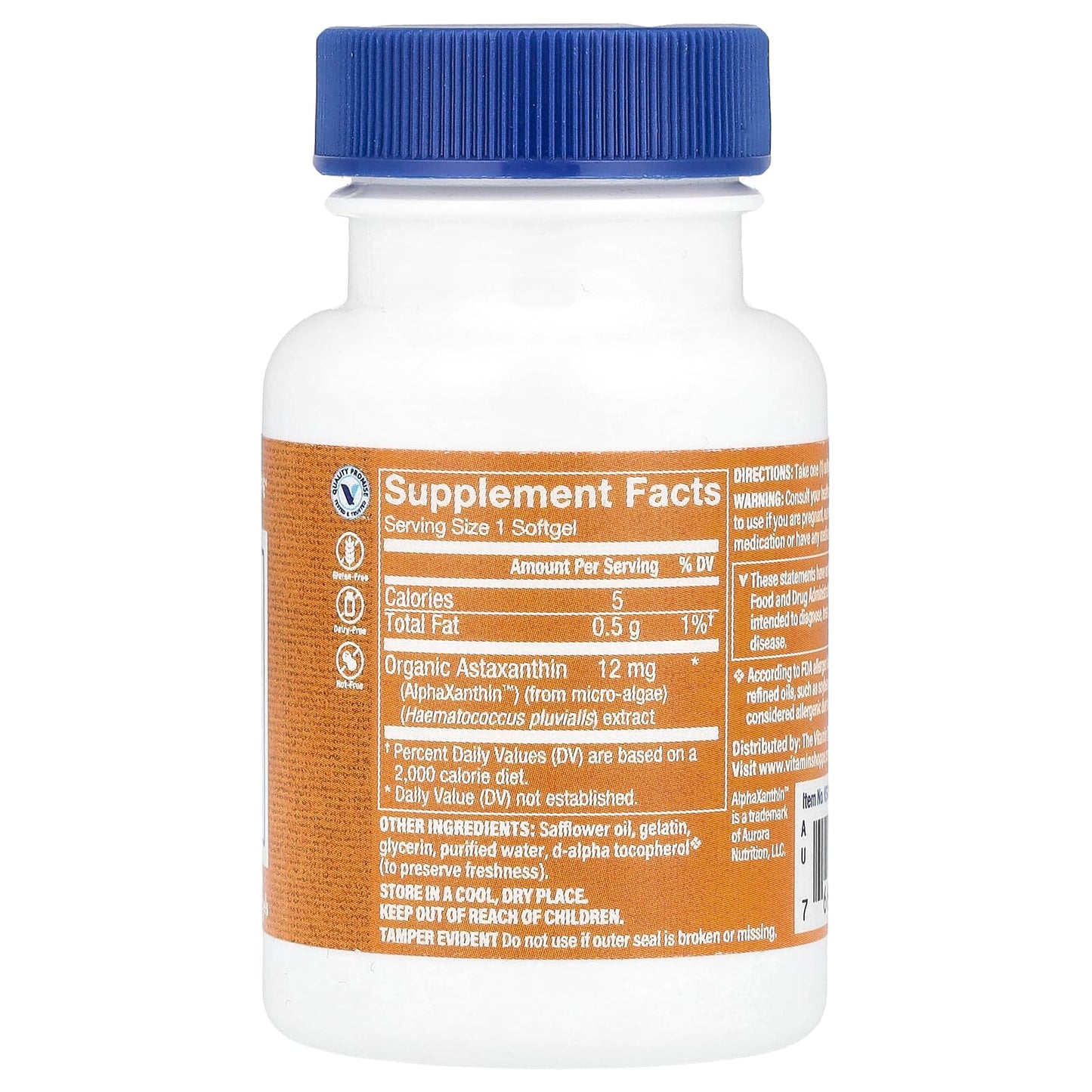 The Vitamin Shoppe, Astaxanthin, 12 mg, 30 Softgels - Image 2