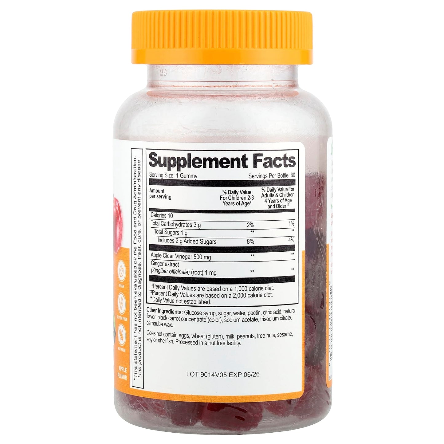 Lifeable, Kids, Apple Cider Vinegar With the Mother Gummies, Apple, 60 Gummies - Image 2