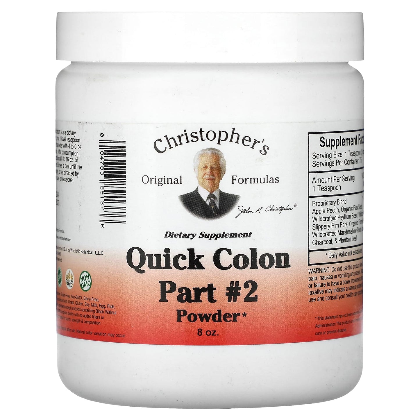 Support Colon Health with Christopher's Original Formulas Quick Colon Part 2 Powder - Image 1