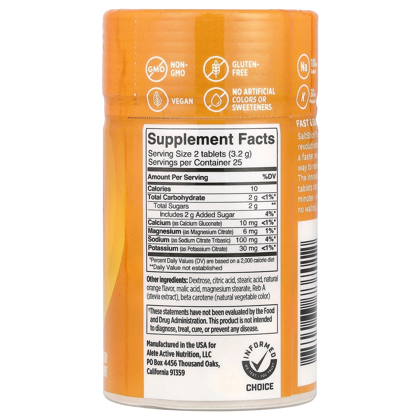 SaltStick, FastChews®, Chewable Electrolytes, Tart Orange, 50 Chewable Tablets - Image 2