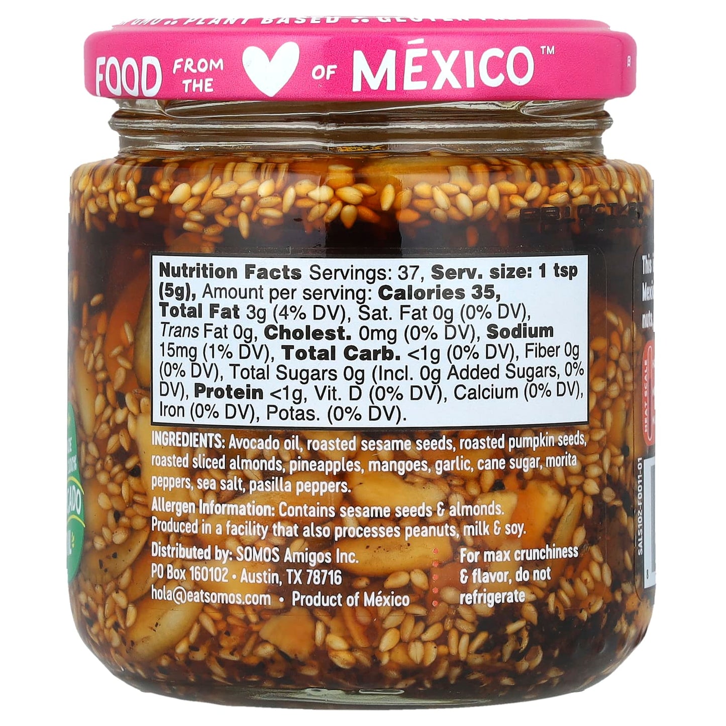 Somos, Salsa Macha, Mexican Chili Crisp, Mango & Pineapple, Medium, 6.5 oz (185 g) - Image 2