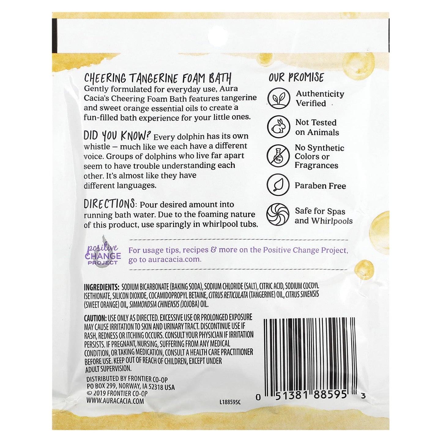 Tangerine Cheer Bathtub Fun for Kids - Aura Cacia Foam Bath, 2.5 oz - Image 2