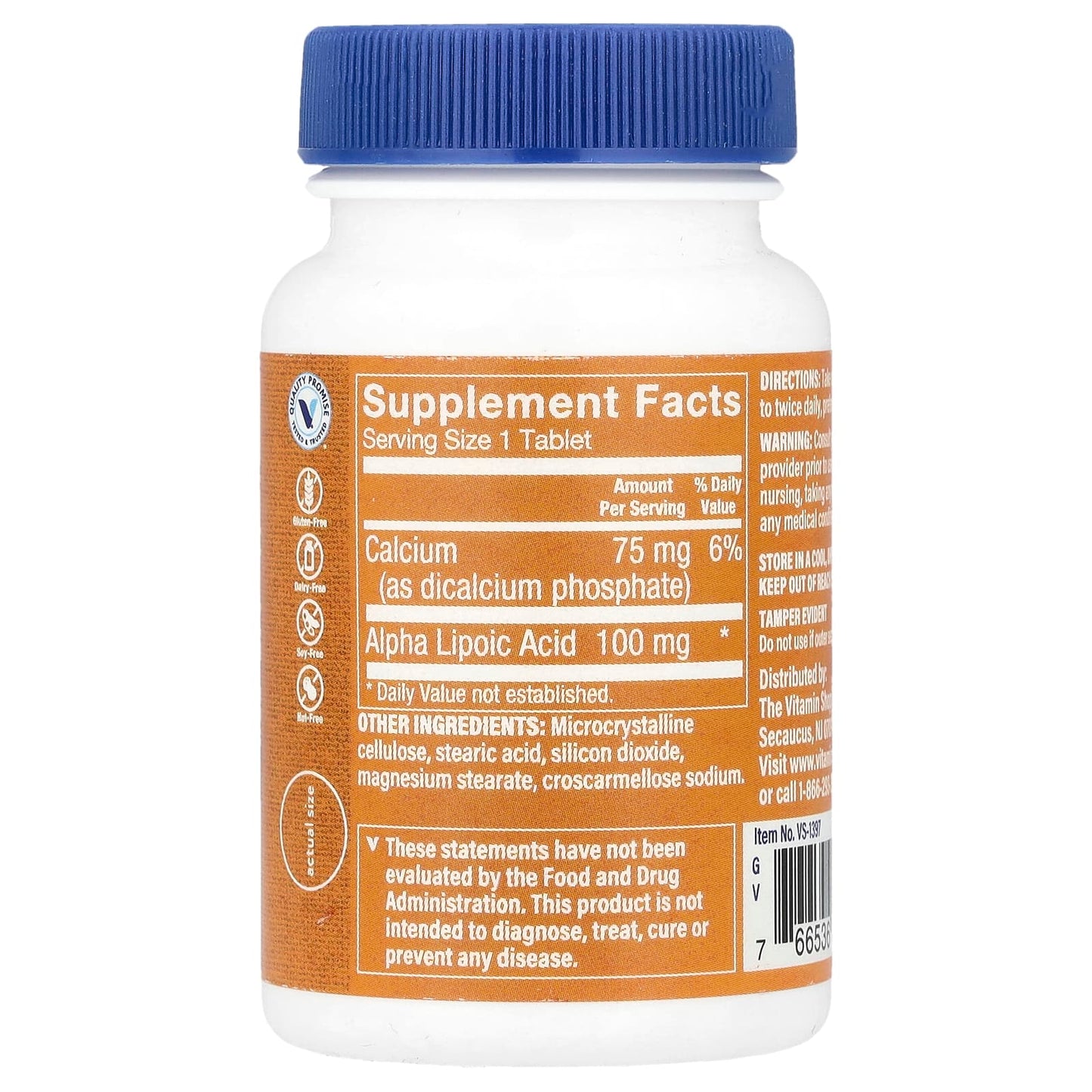 The Vitamin Shoppe, Alpha Lipoic Acid, 120 Tablets - Image 2
