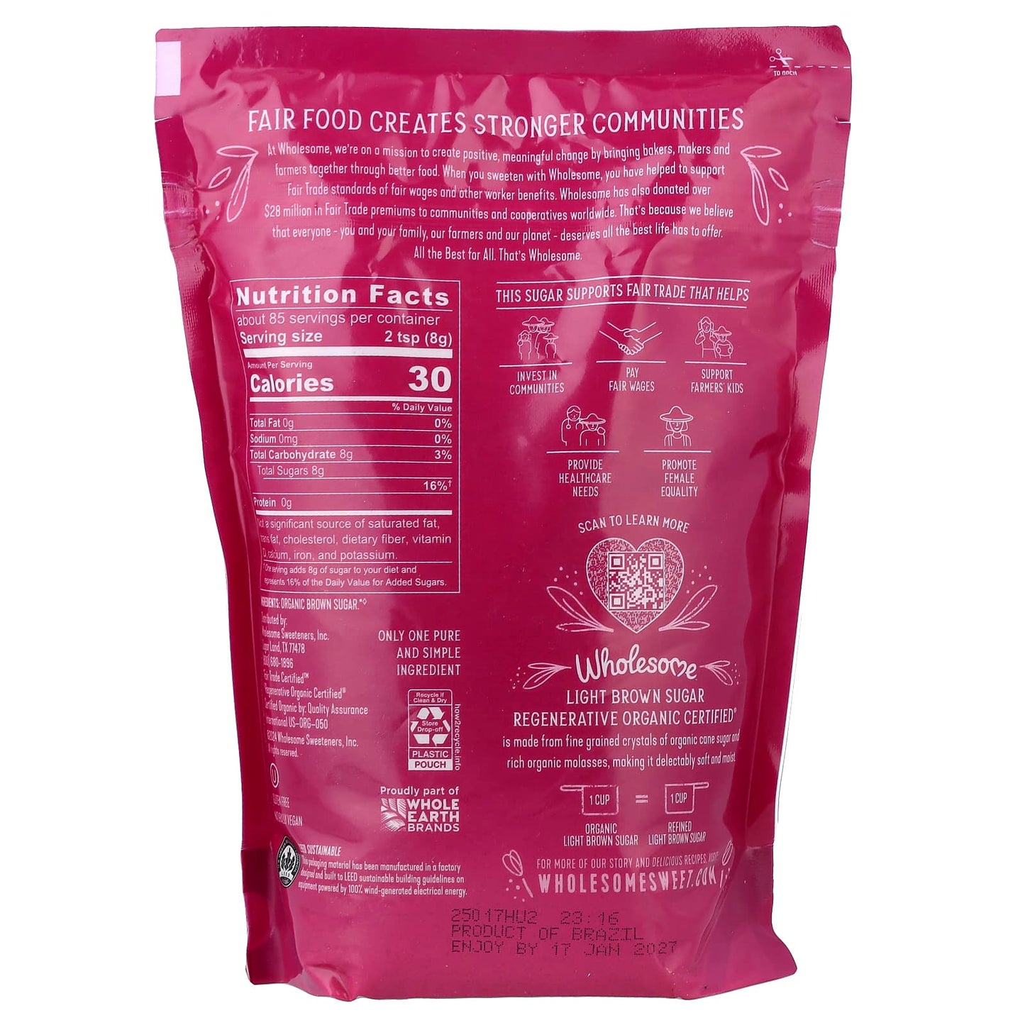 Wholesome Sweeteners, Organic Light Brown Sugar, 24 oz (680 g) - Image 2