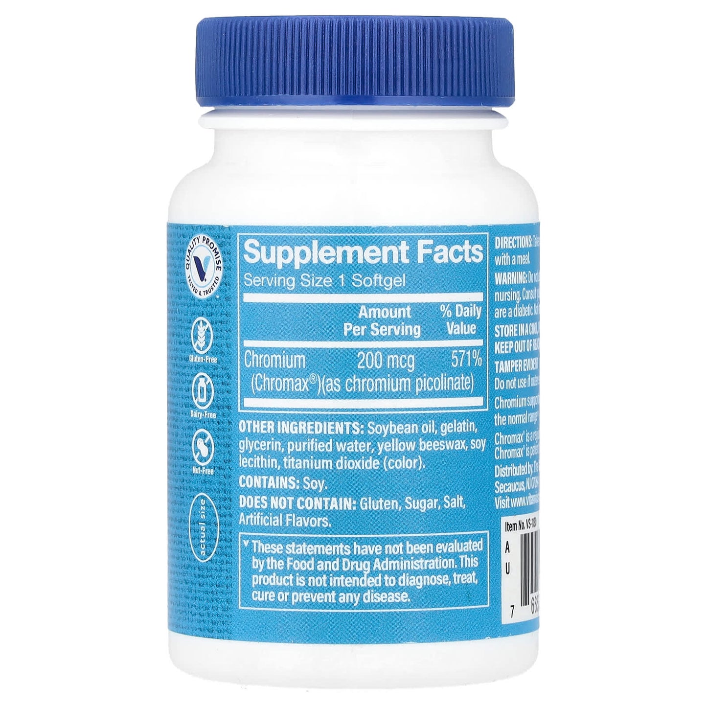 The Vitamin Shoppe, Chromax® Chromium Picolinate, 200 mcg, 100 Softgels - Image 2