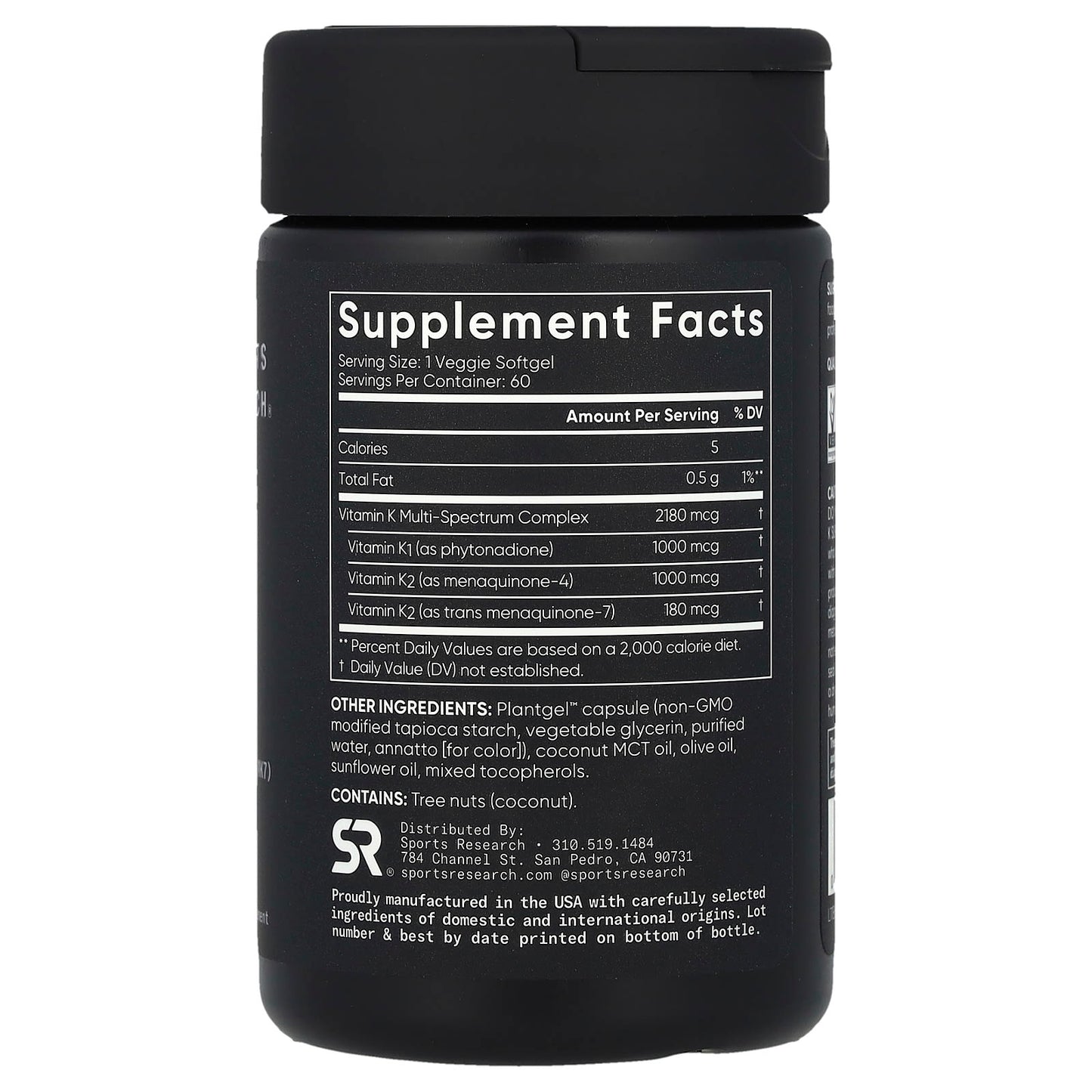 Sports Research, Vitamin K, Multi-Spectrum, 60 Veggie Softgels - Image 2