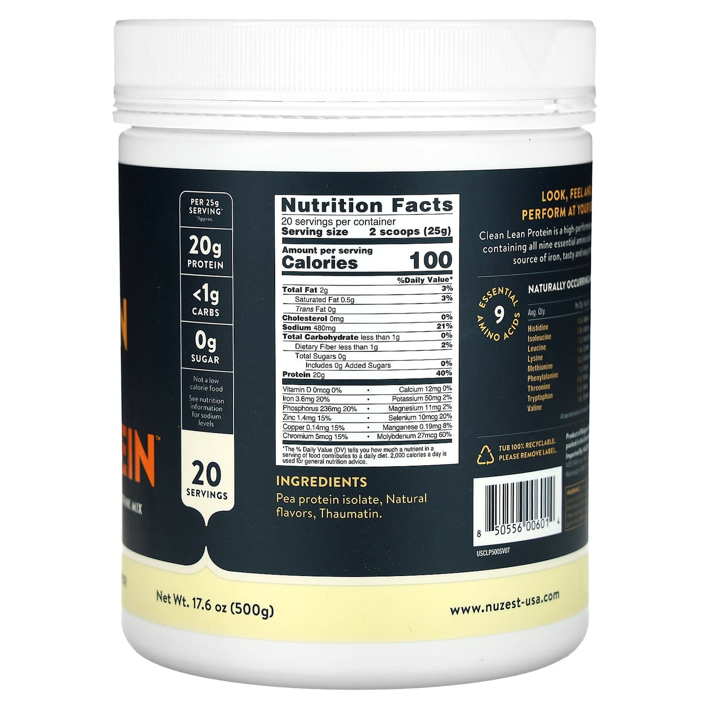 Nuzest, Clean Lean Protein, Smooth Vanilla, 17.6 oz (500 g) - Image 2