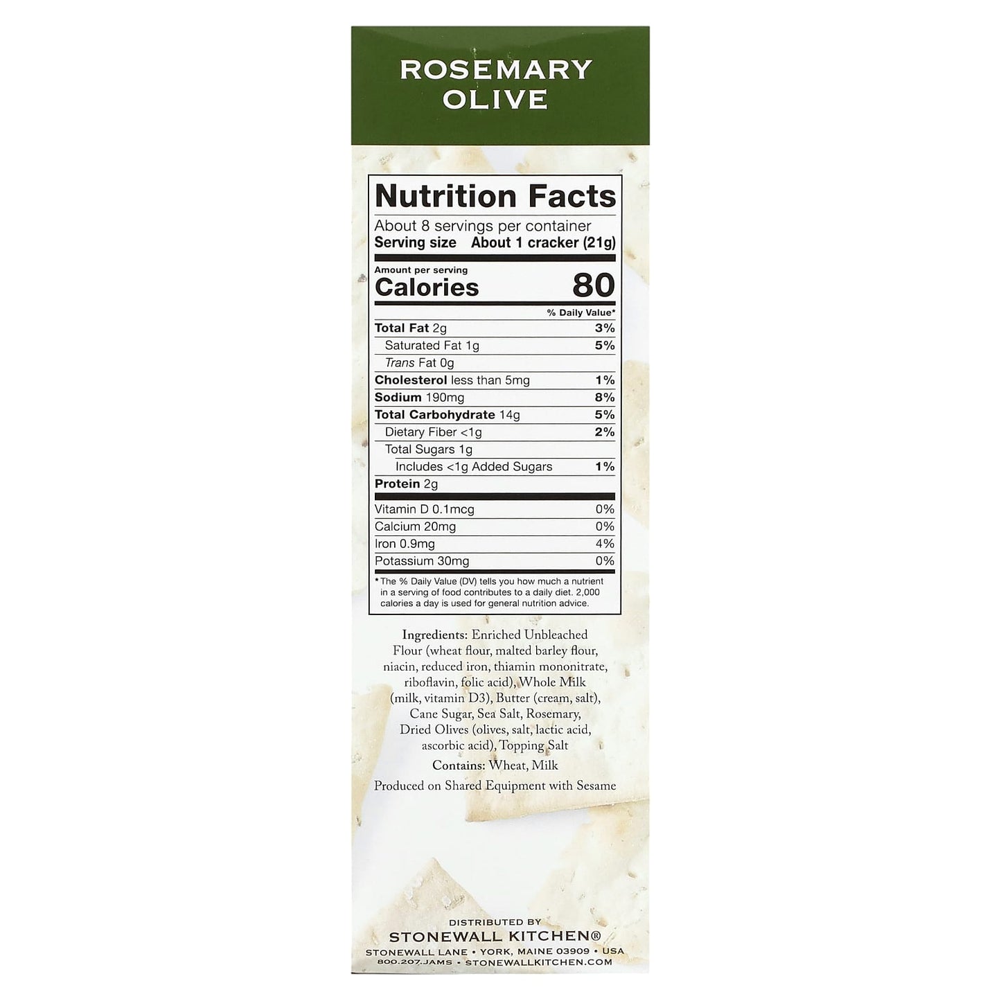 Stonewall Kitchen, Rosemary Olive Flatbread Crisps, 5.8 oz (164 g) - Image 2