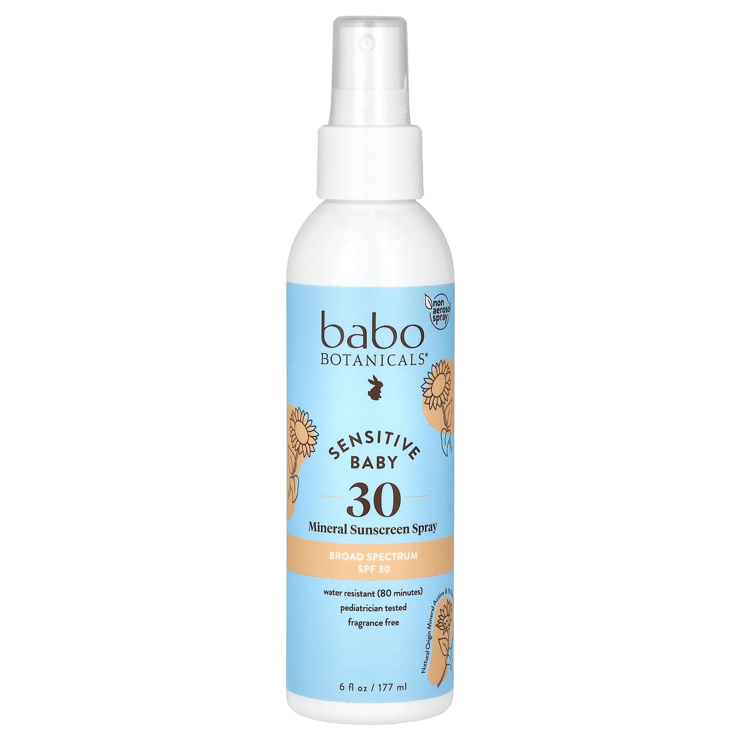 Babo Botanicals Fragrance Free SPF 30 Mineral Sunscreen Spray for Sensitive Skin - Image 1