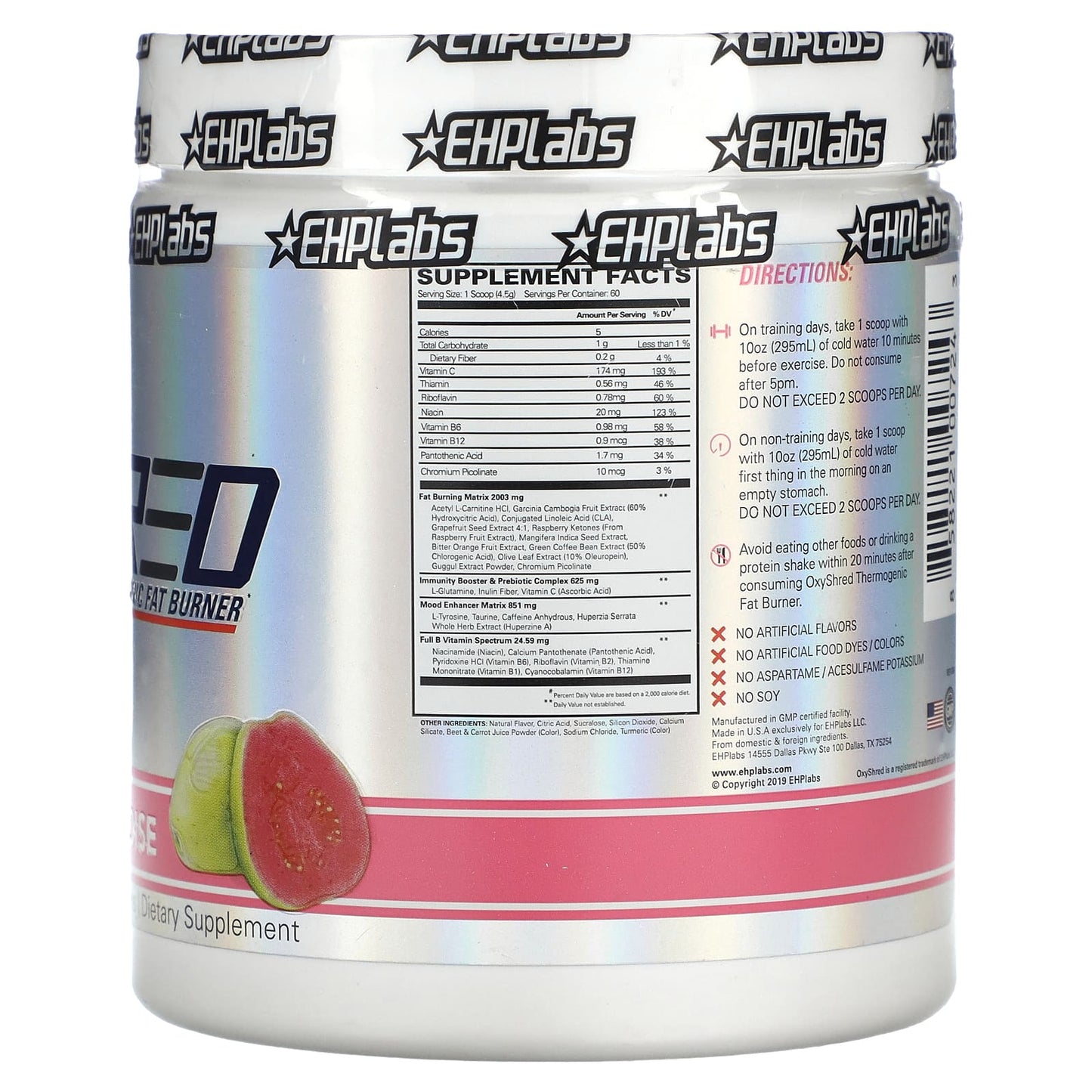 EHPlabs OxyShred Thermogenic Fat Burner, Guava Paradise, 270g - Image 2