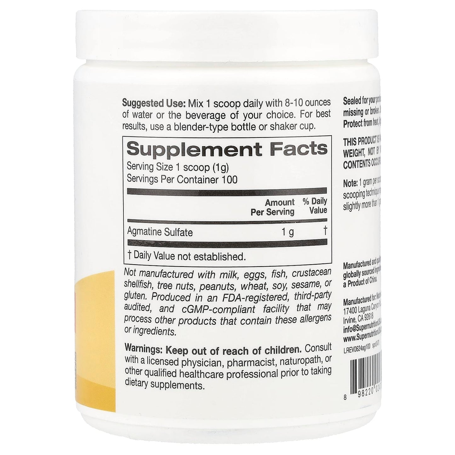 Boost Endurance and Wellness with Agmatine Sulfate - 1000mg - Image 2