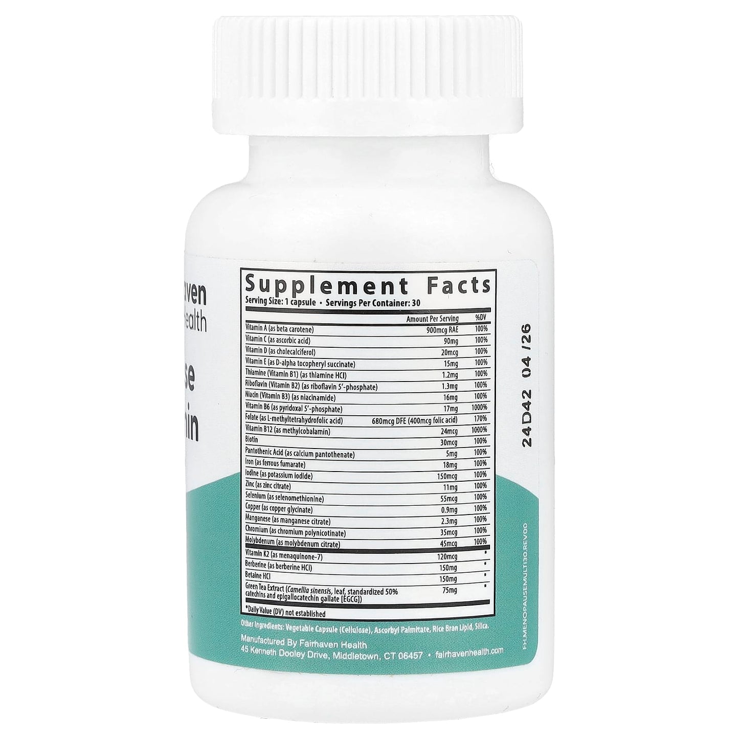Peri & Postmenopausal Multivitamin for Bone, Heart, and Brain Health, 30 Capsules - Image 2