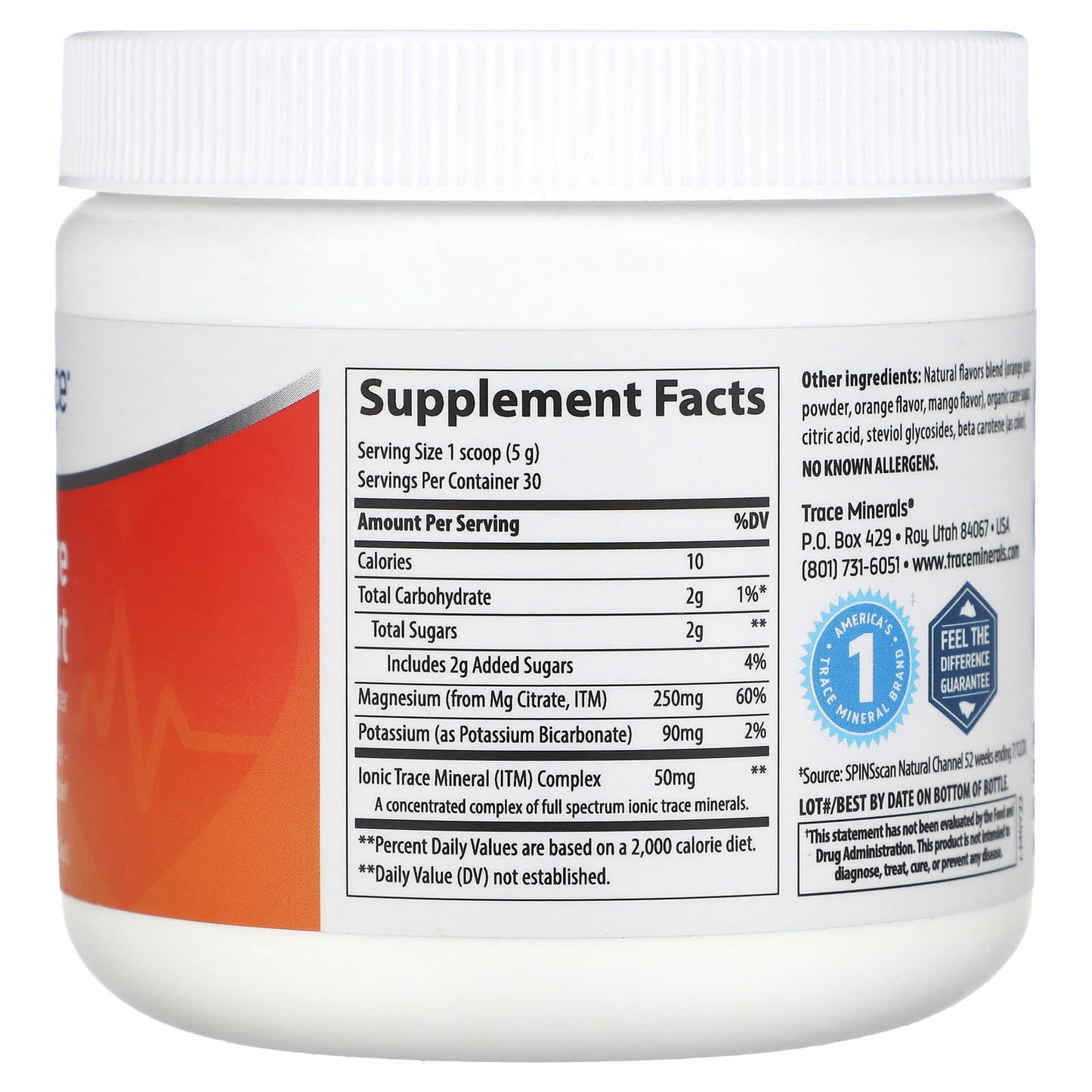 Trace, Blood Pressure Support Magnesium Powder, Orange Mango, 5.3 oz (150 g) - Image 2