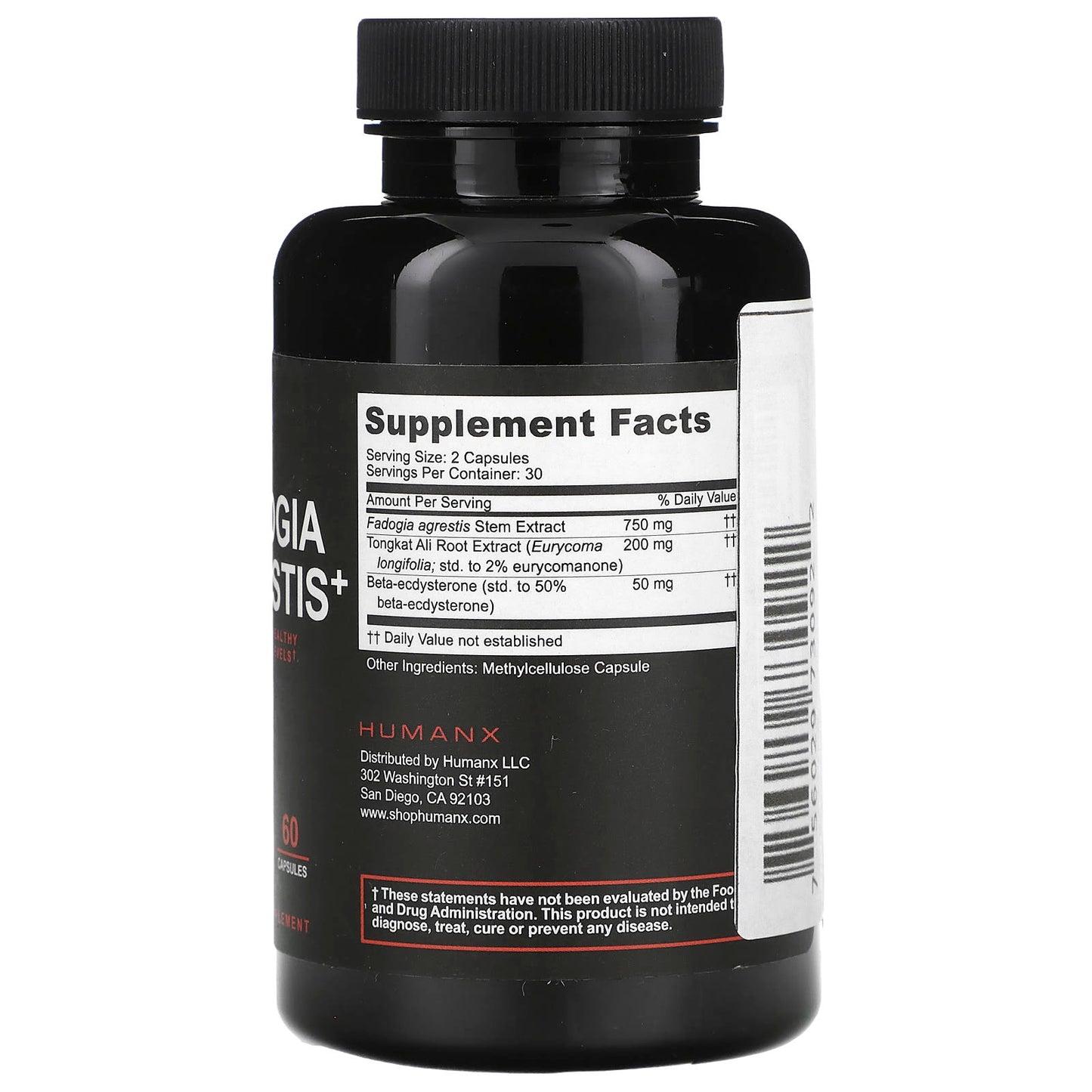 Humanx Fadogia Agrestis+ Dietary Supplement for Healthy Hormones, 60 Capsules - Image 2