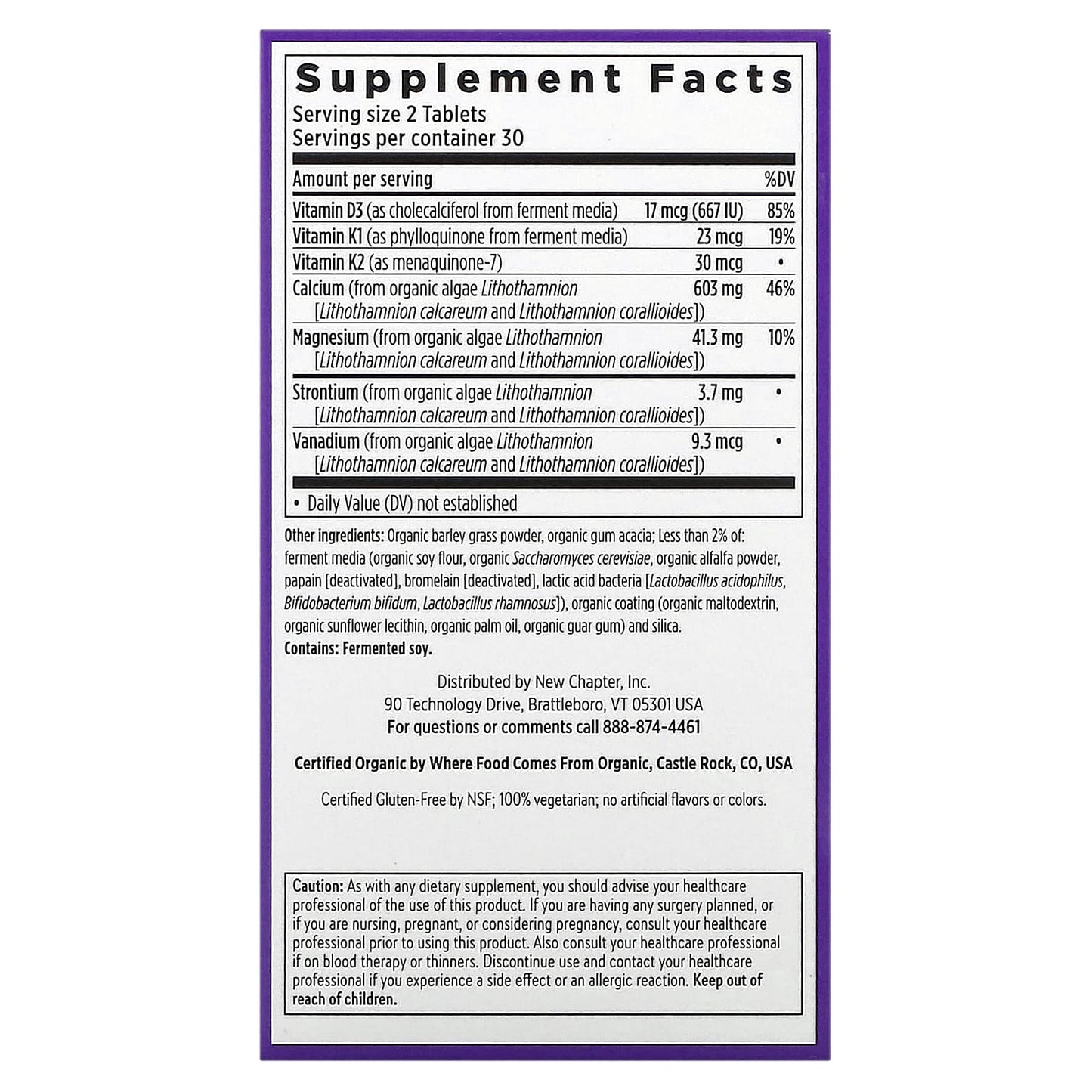 New Chapter, Organic Plant Calcium, Women Under 40, 60 Vegetarian Slim Tablets - Image 2