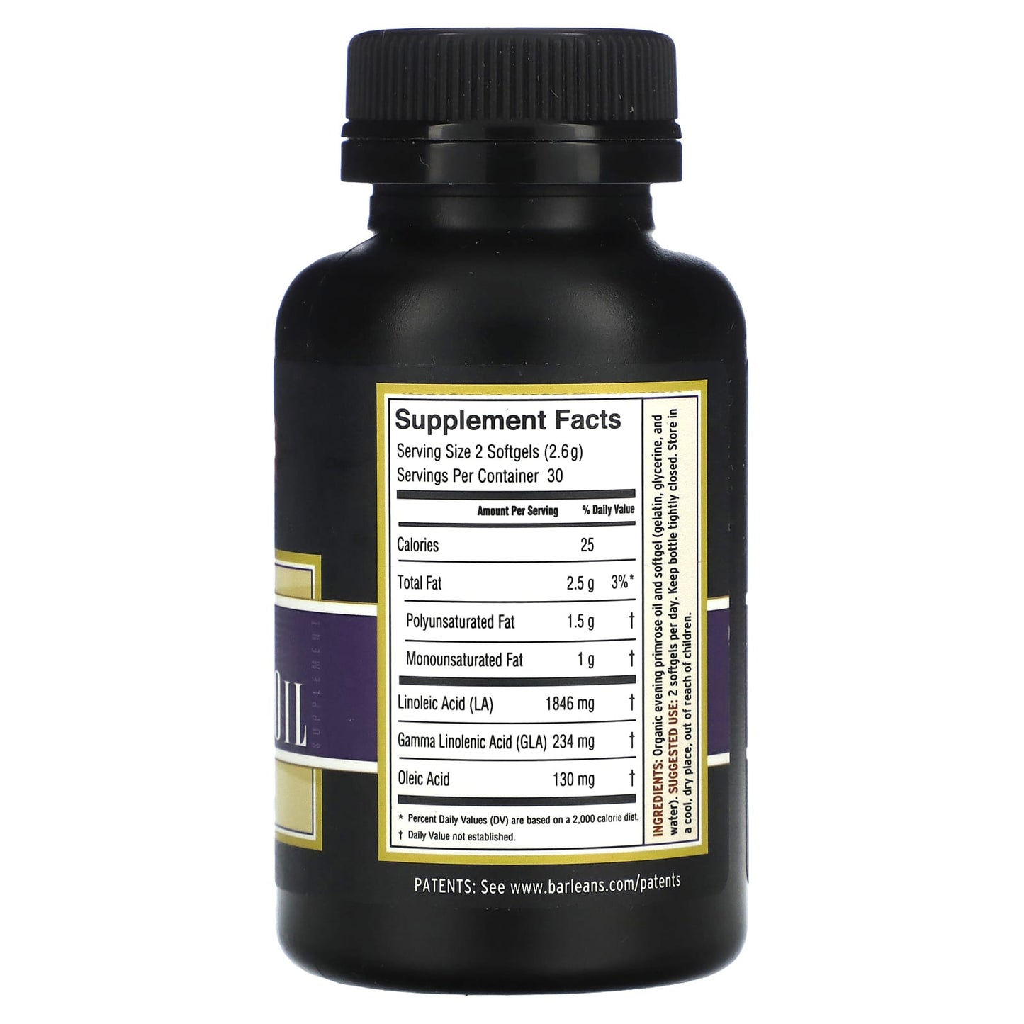 Barlean's Evening Primrose Oil 60 Softgels - Pure & Unrefined - Image 2
