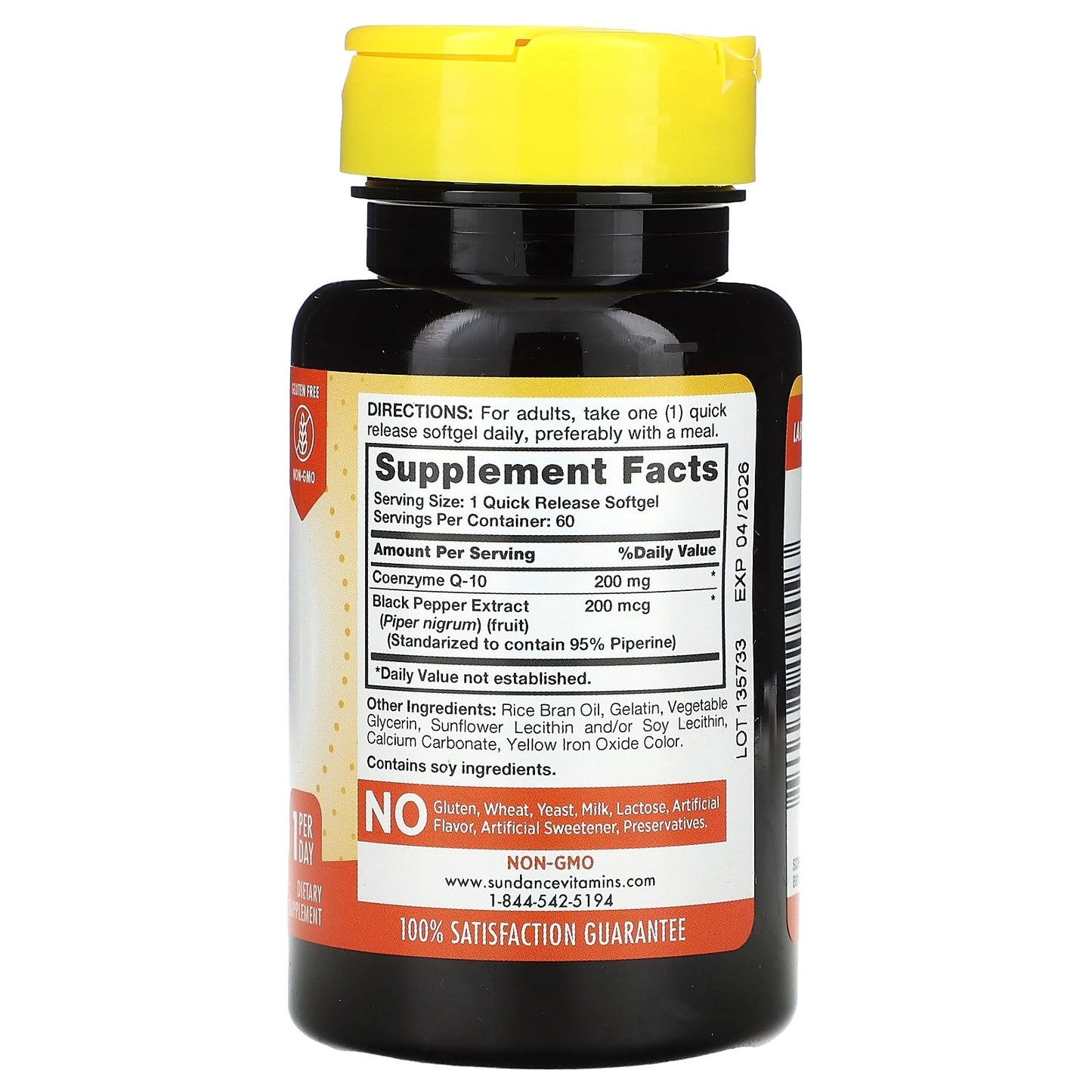 Sundance Vitamins, Absorbable CoQ10, 200 mg, 60 Quick Release Softgels - Image 2