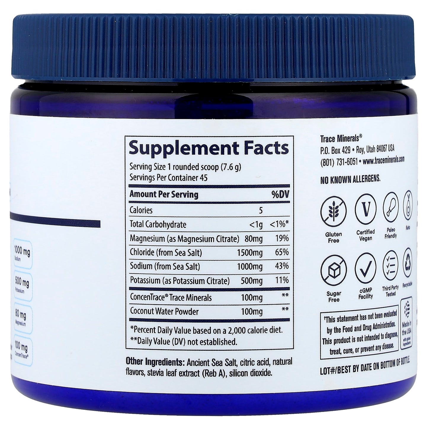 Trace, ZEROLyte Powder, Salty Orange, 12.1 oz (342 g) - Image 2