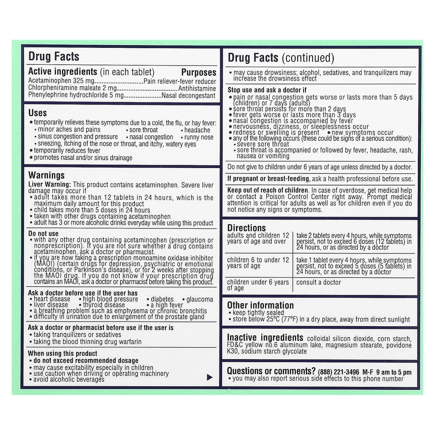 Fortune Pharm Coltalin Cold & Flu Relief 36 Tablets - Image 2