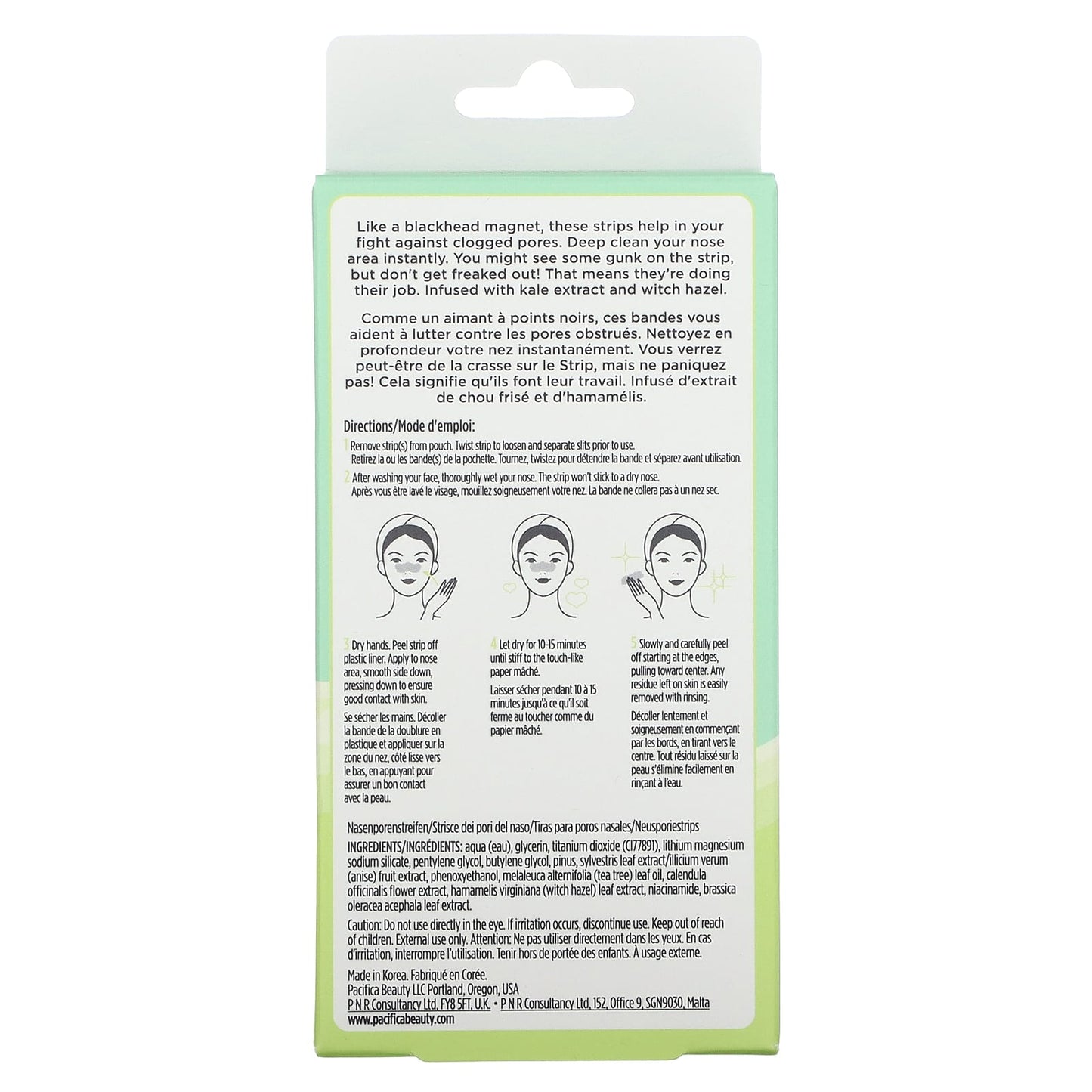 Pacifica, Kale Detox Pore Strips, 6 Individual Single Use Natural Fiber Strips - Image 2