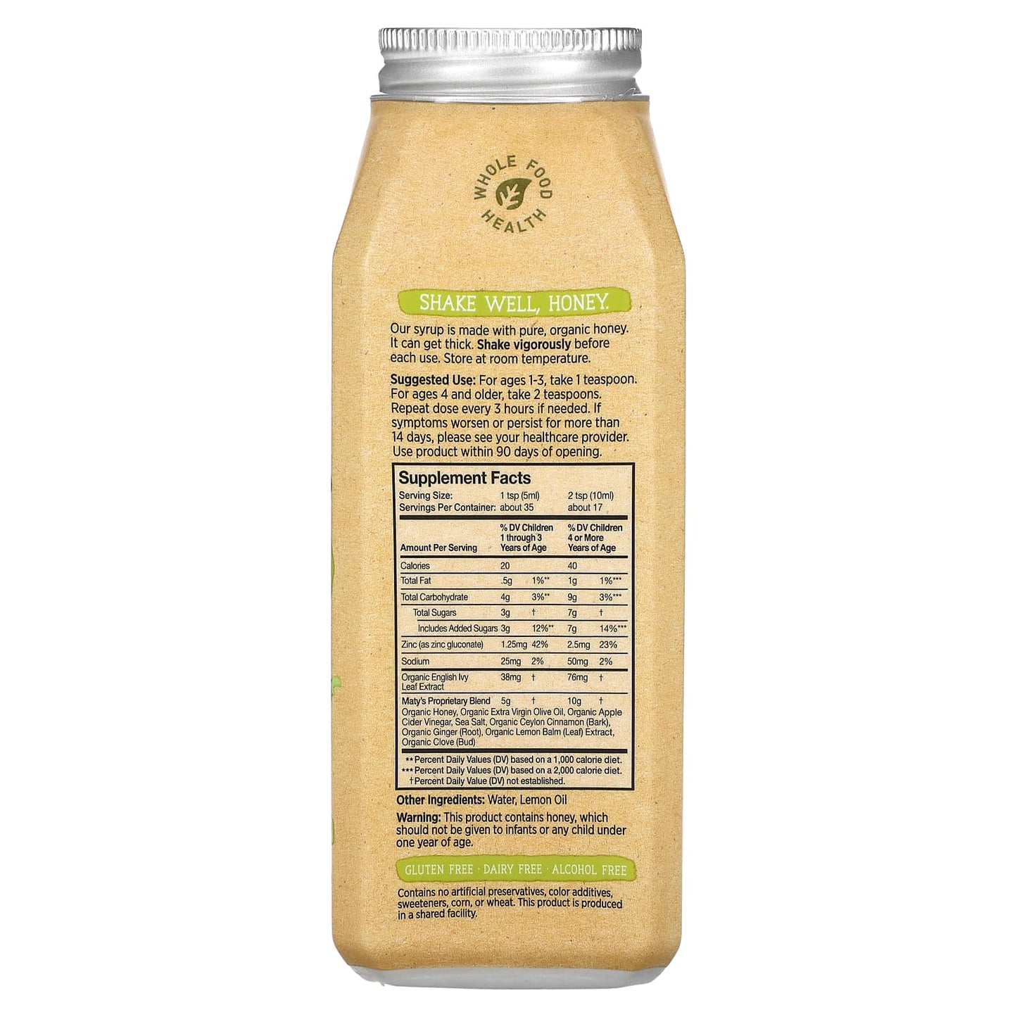 Maty's, Organic Children´s Mucus Cough Syrup, Ages 1+, 6 fl oz (177 ml) - Image 2