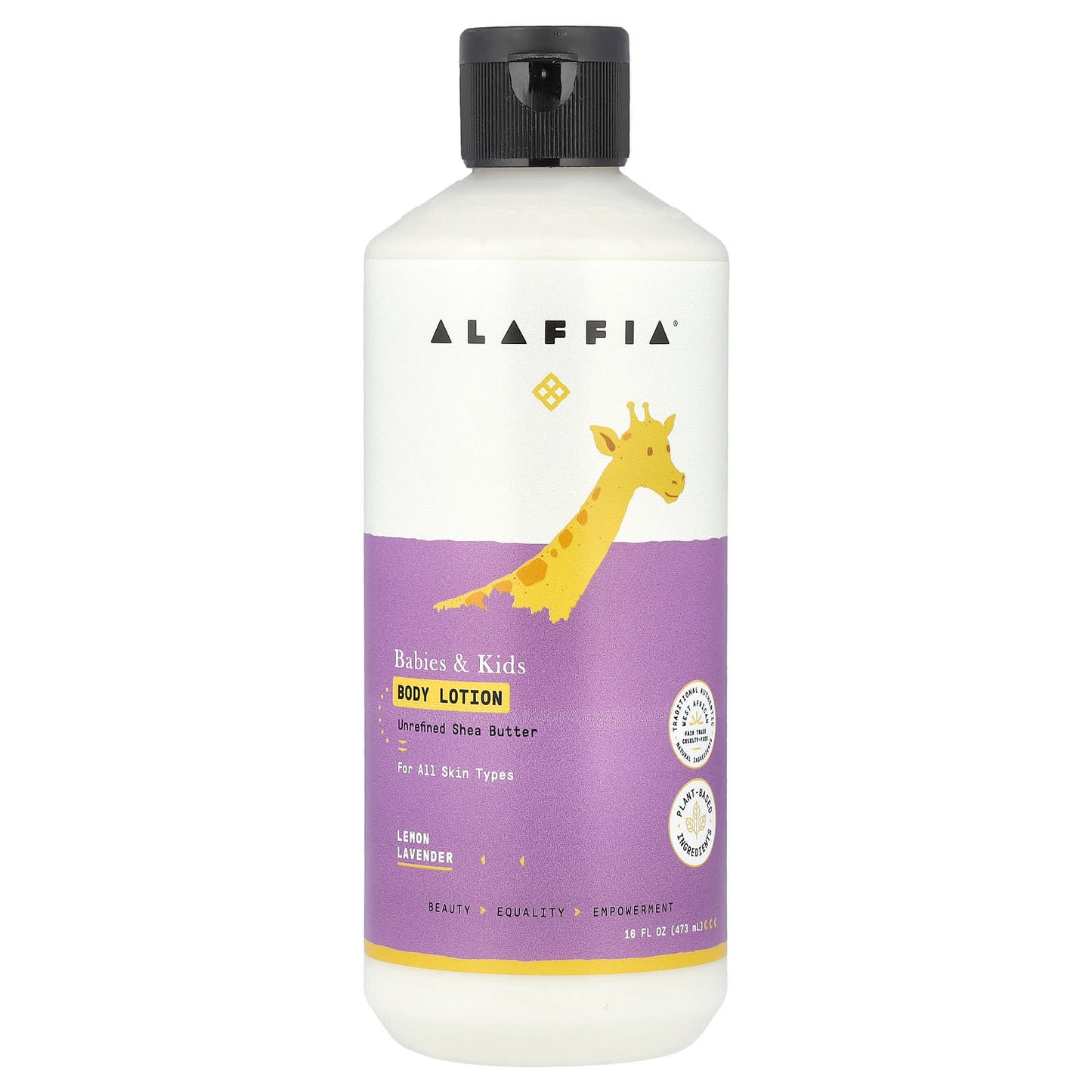 Alaffia Natural Baby & Kids Body Lotion, Lemon Lavender, 16 fl oz - Image 1