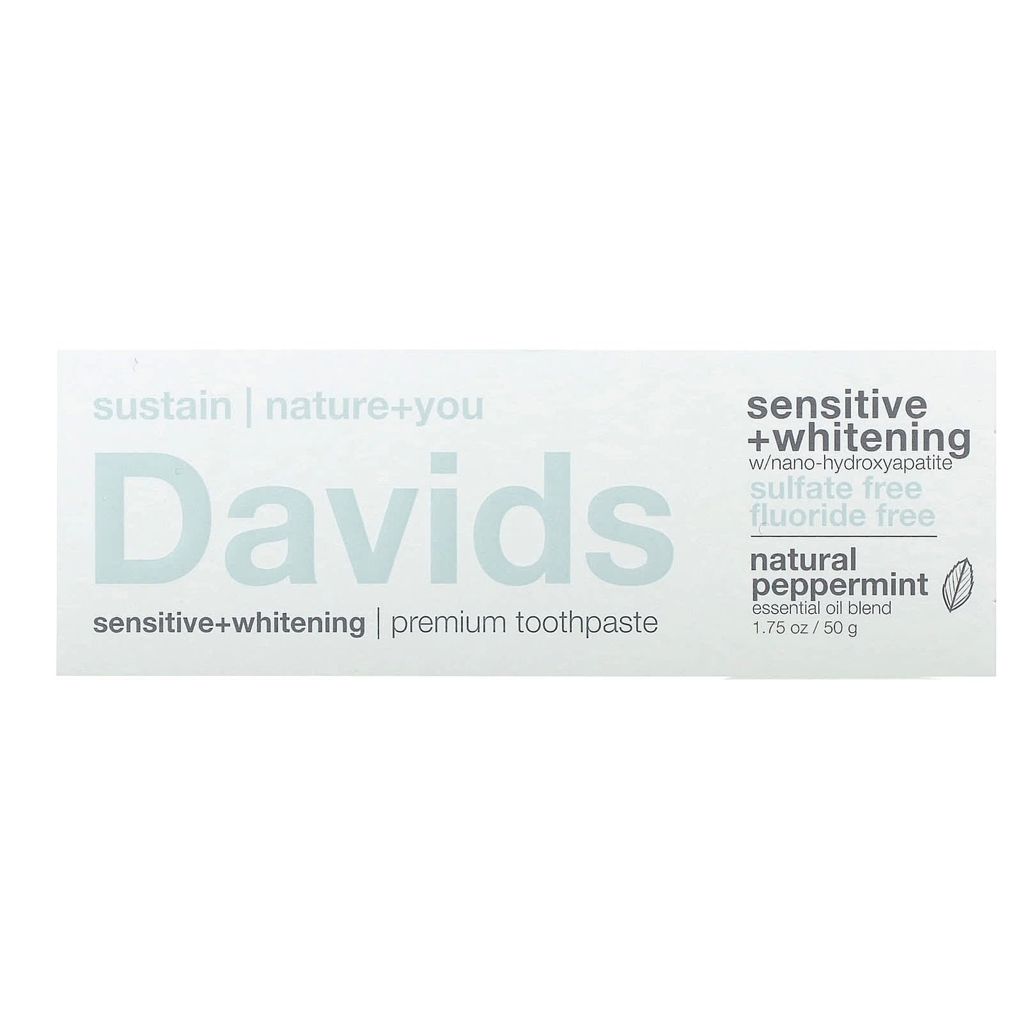 Davids Natural Peppermint Toothpaste for Sensitive Teeth and Fresh Breath, 1.75 oz - Image 2