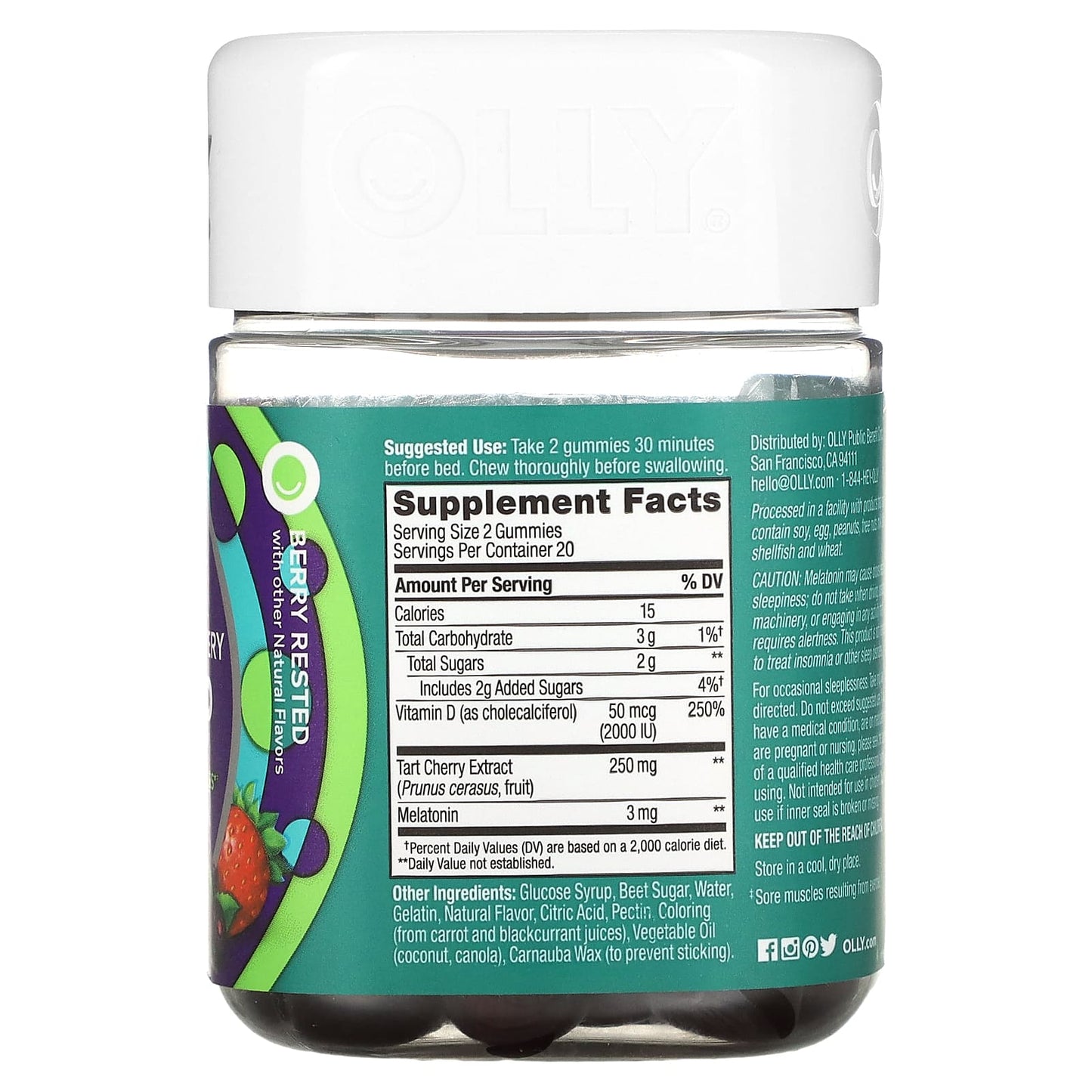 OLLY, Muscle Recovery Sleep, Berry Rested, 40 Gummies - Image 2