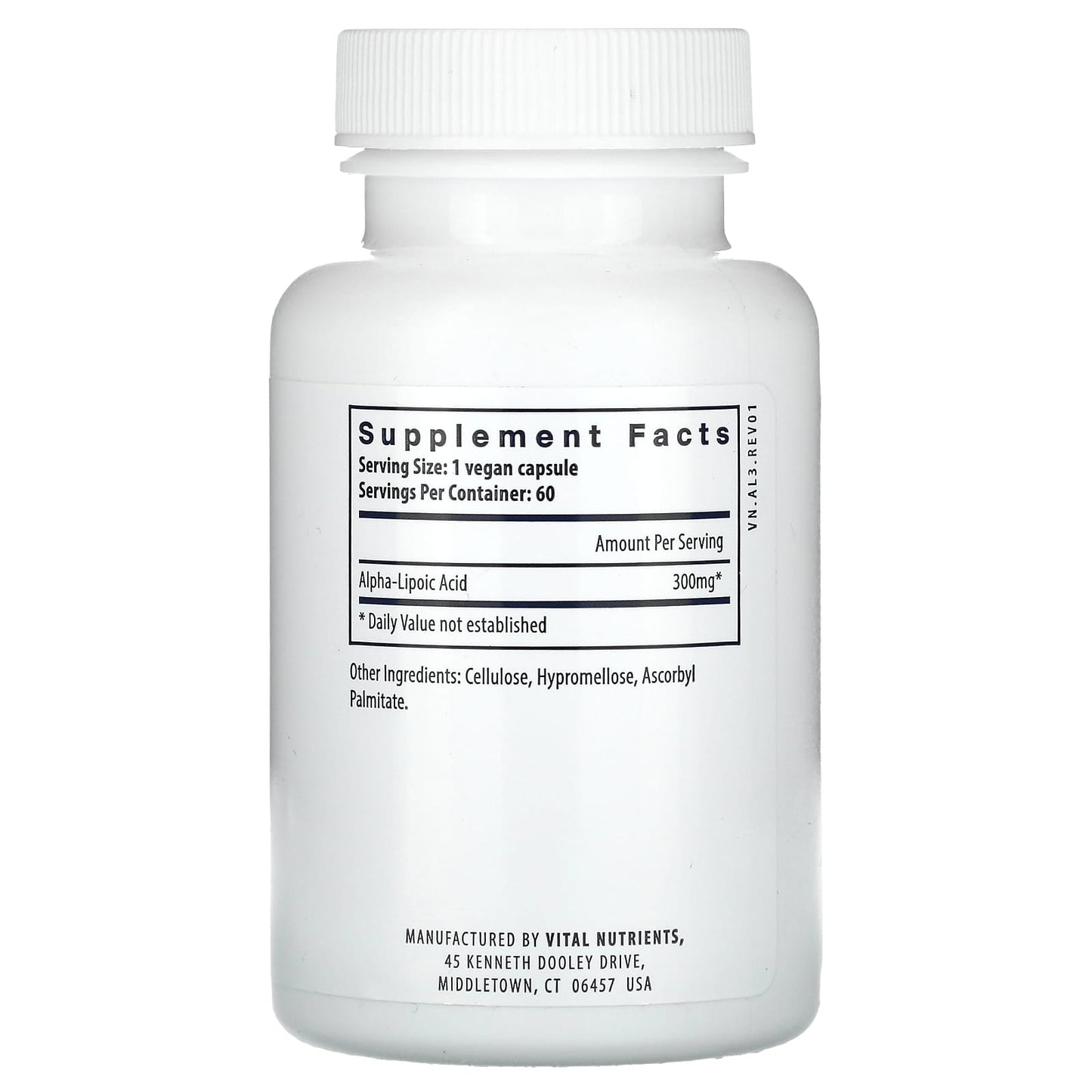 Vital Nutrients, Lipoic Acid, 60 Vegan Capsules (300 mg per Capsule) - Image 2
