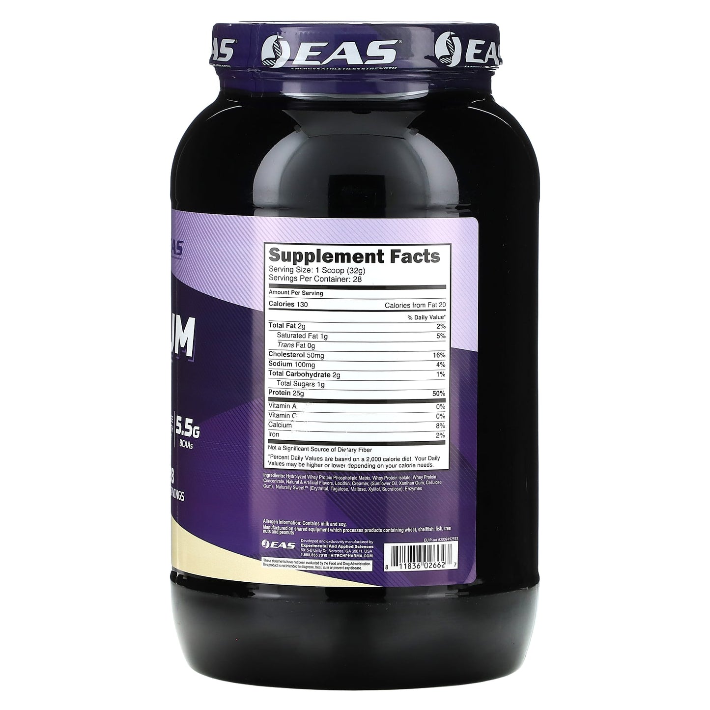 EAS Platinum Whey Protein Vanilla Ice Cream 25g Protein 2lbs - Image 2