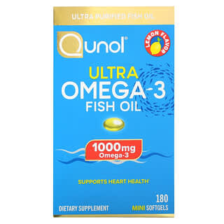 Qunol Ultra Omega-3 Fish Oil, Heart Health Support, 180 Mini Softgels