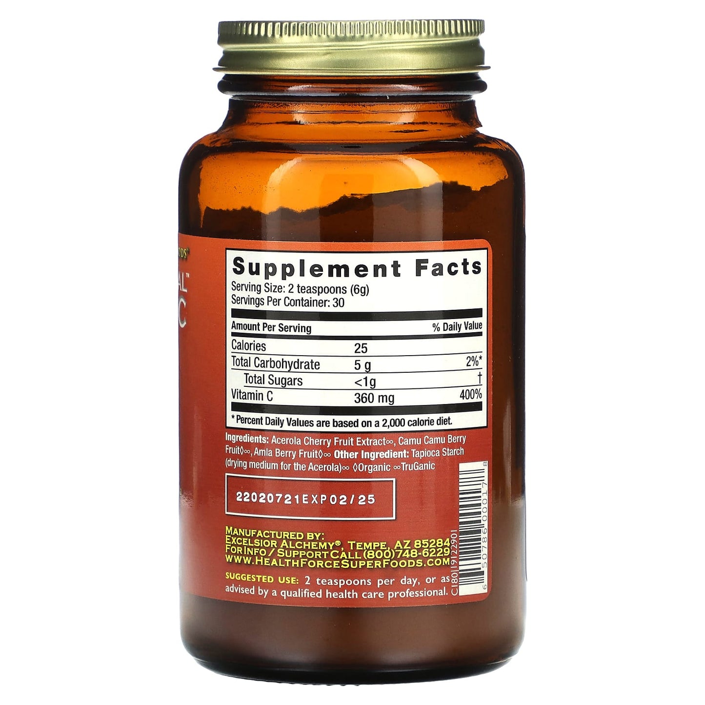 Natural Vitamin C Supplement by HealthForce Superfoods 180g - Image 2